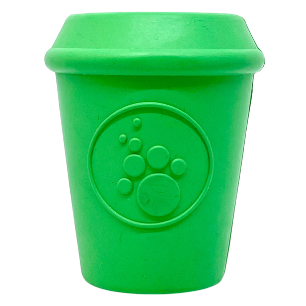 Coffee Cup Rubber Dog Chew Toy for Power Chewers | Treat Dispenser | USA Made - Elite Pet Collective