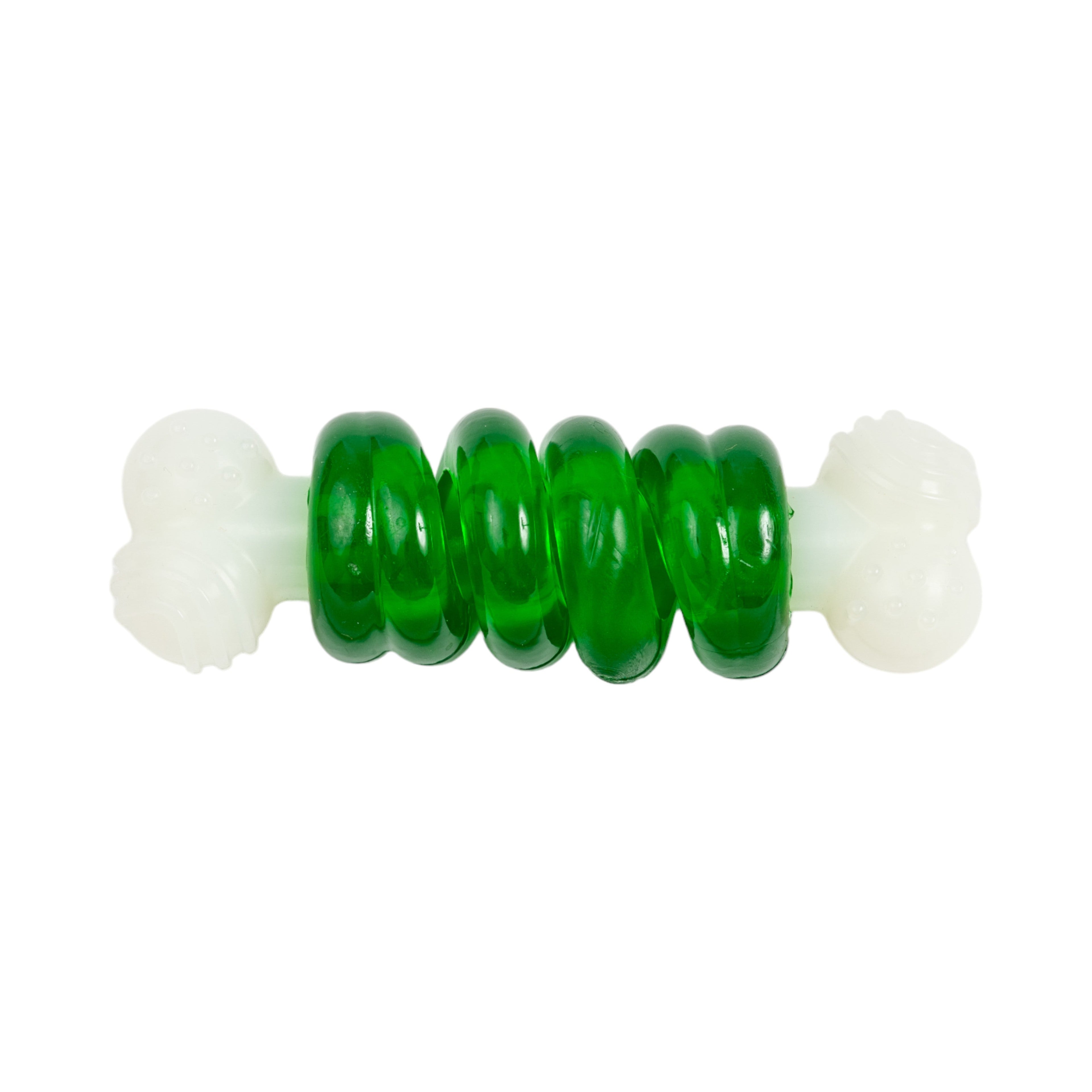 Country Living Bone-a-Treat Dog Chew Toy – Orange Bulged Balls & Green Spiral Ring - Elite Pet Collective