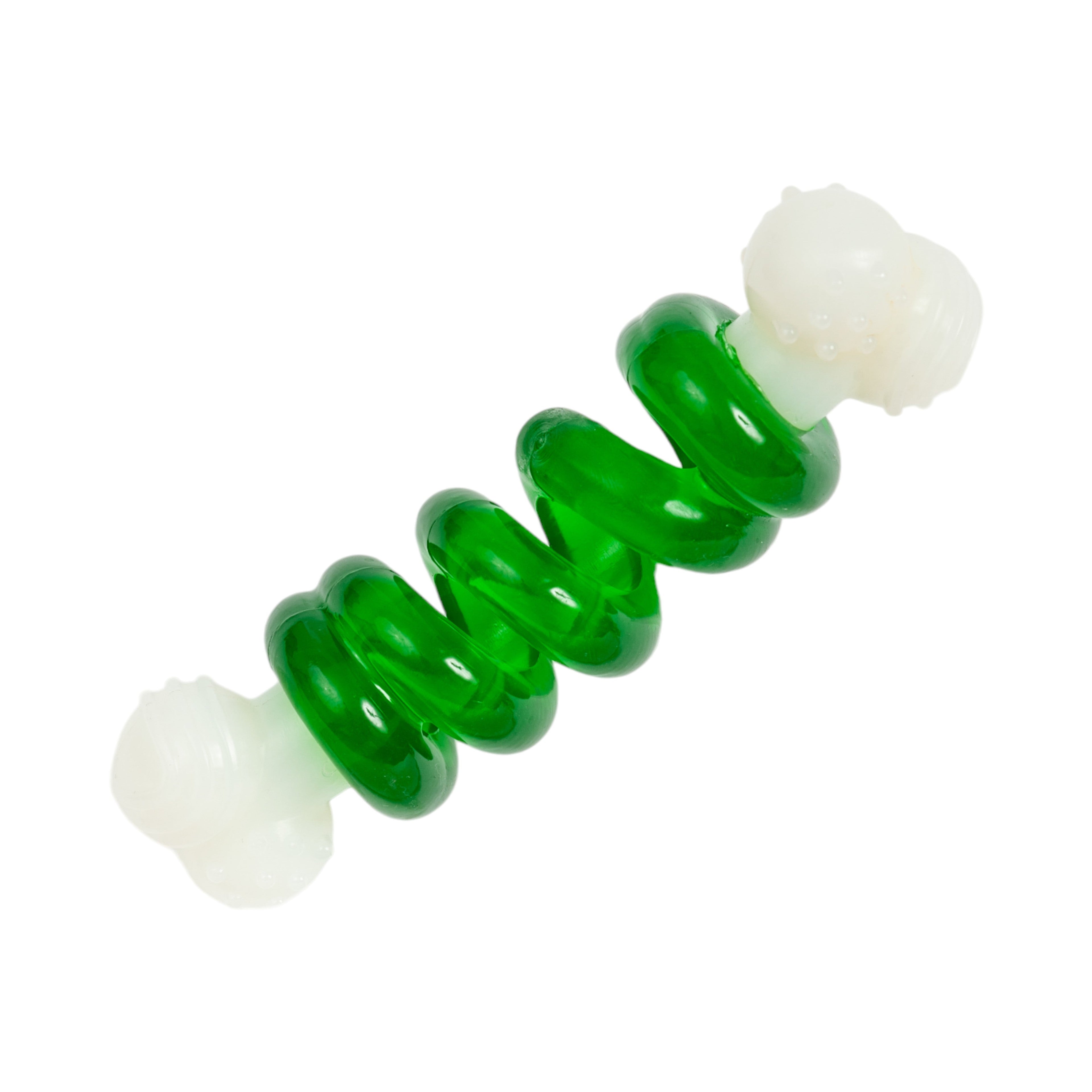 Country Living Bone-a-Treat Dog Chew Toy – Orange Bulged Balls & Green Spiral Ring - Elite Pet Collective