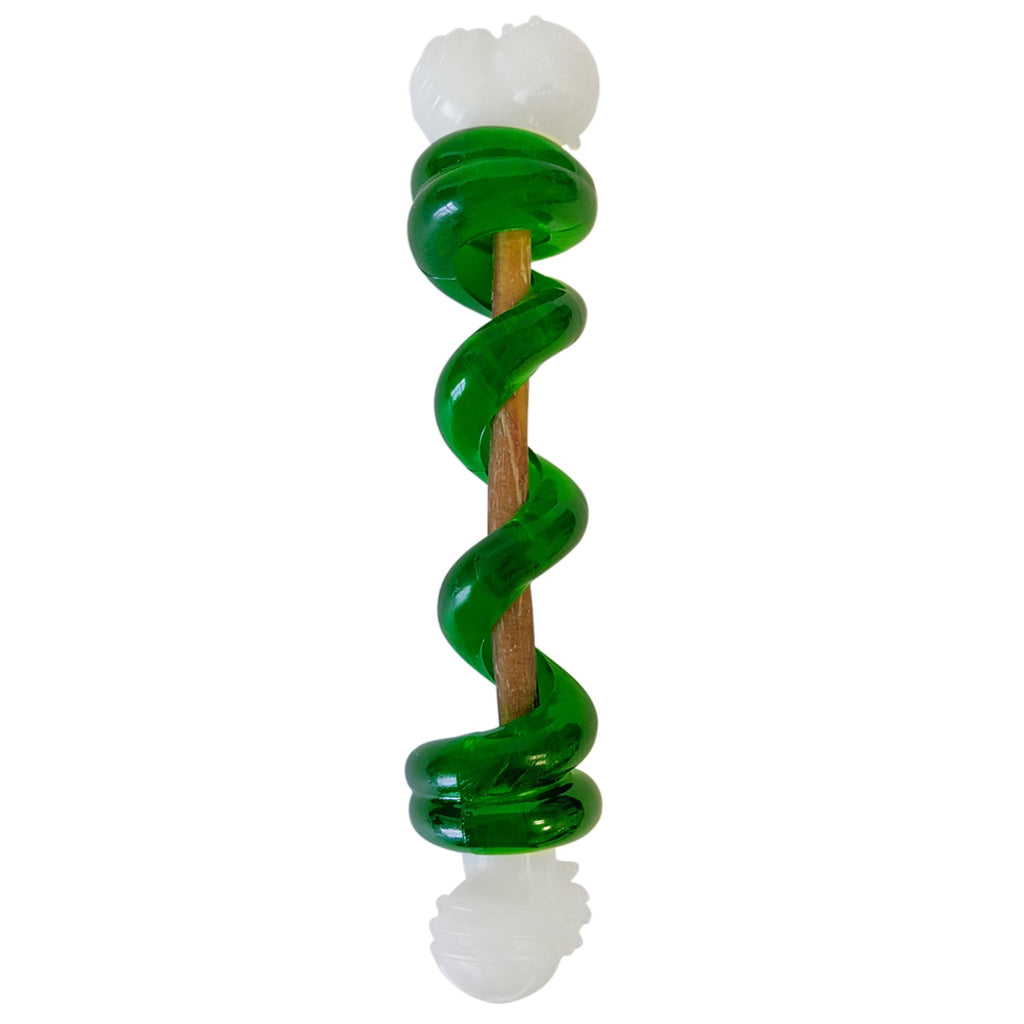 Country Living Bone-a-Treat Dog Chew Toy – Orange Bulged Balls & Green Spiral Ring - Elite Pet Collective