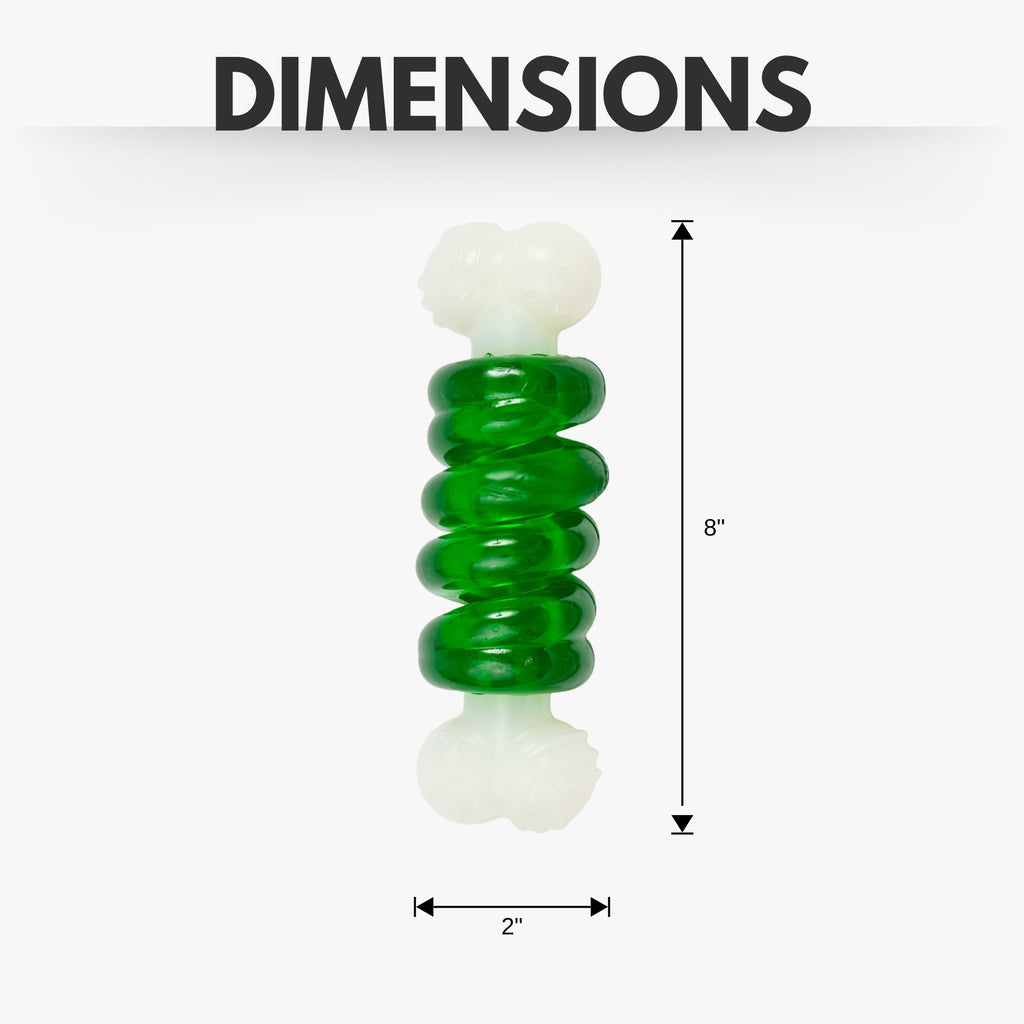 Country Living Bone-a-Treat Dog Chew Toy – Orange Bulged Balls & Green Spiral Ring - Elite Pet Collective