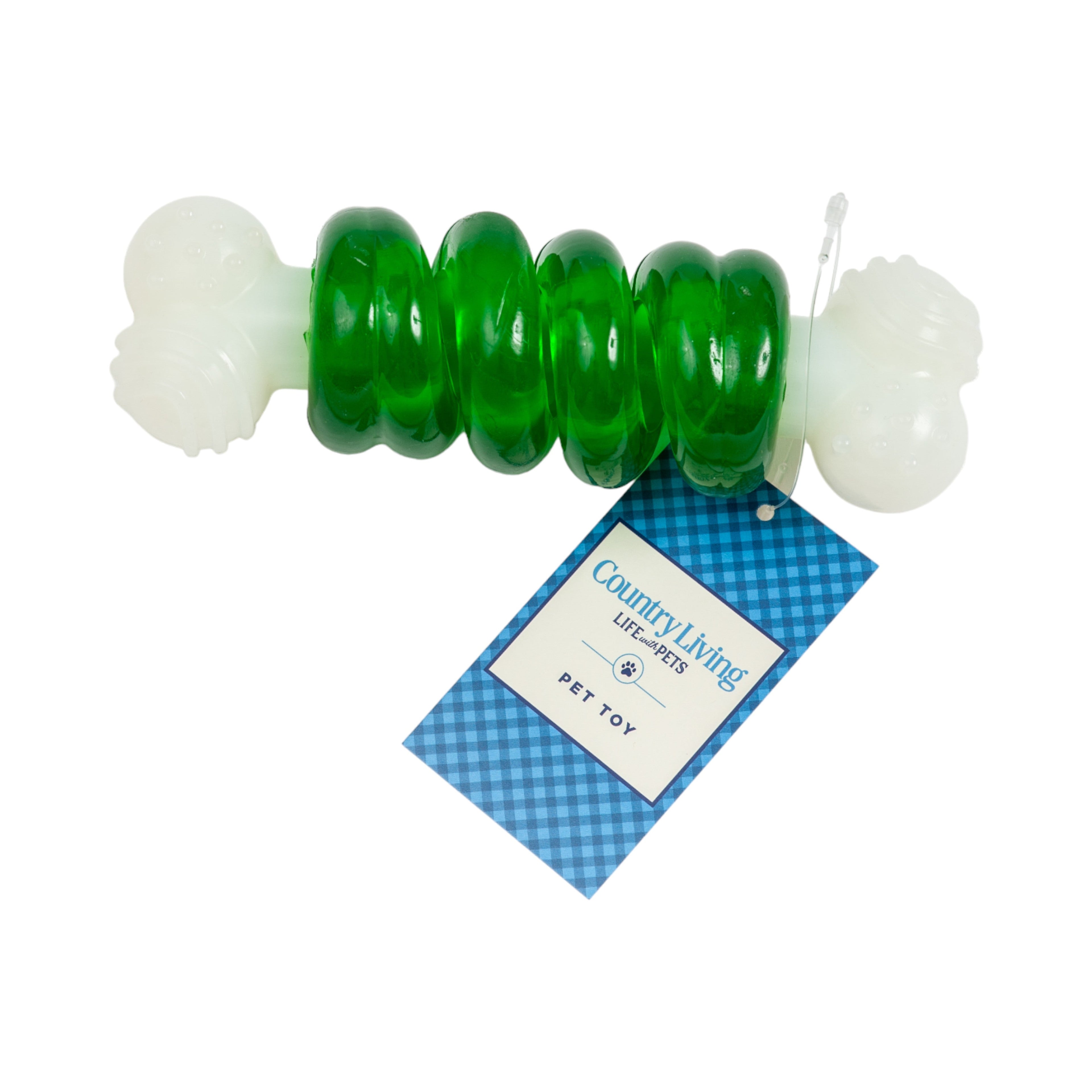 Country Living Bone-a-Treat Dog Chew Toy – Orange Bulged Balls & Green Spiral Ring - Elite Pet Collective