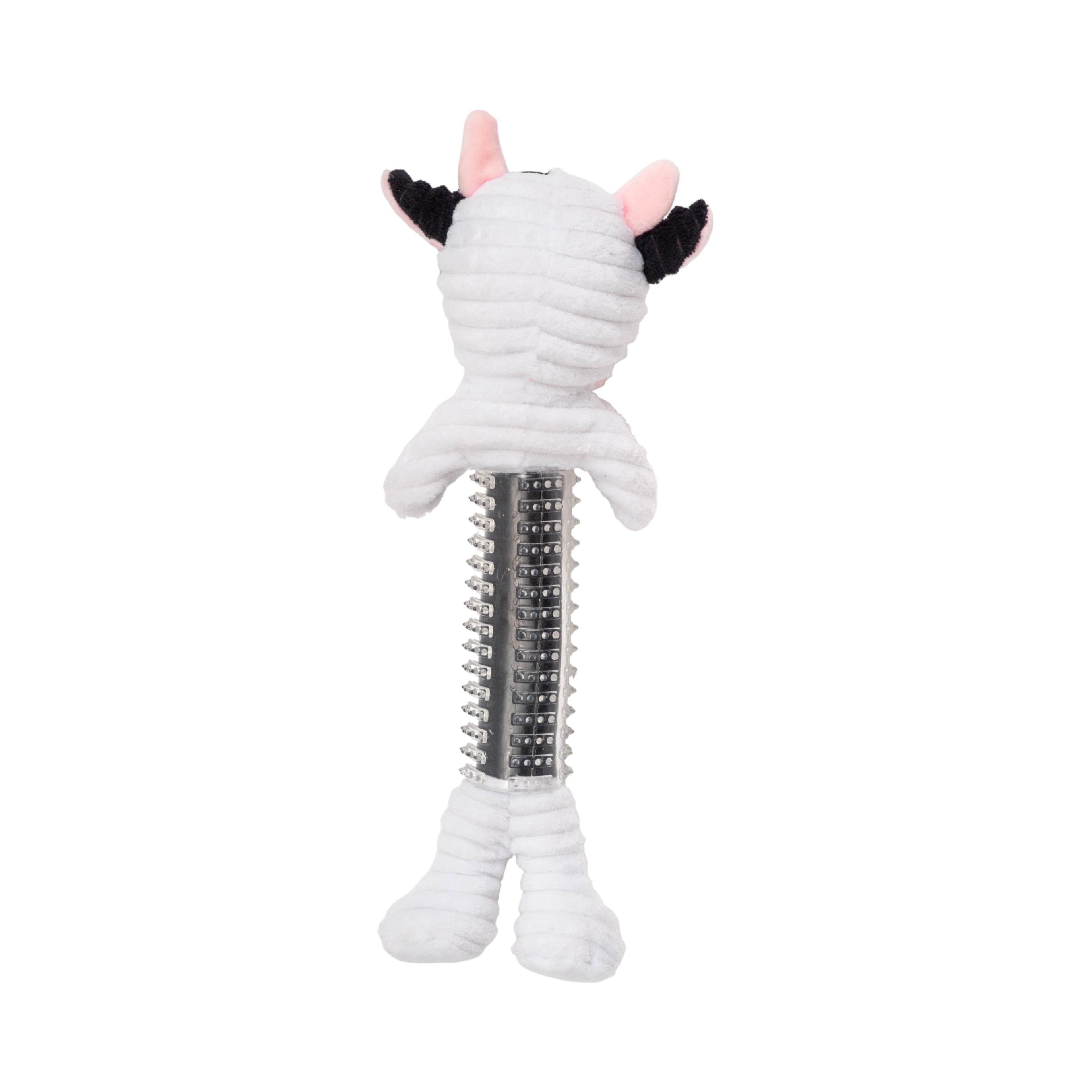 Country Living Thermoplastic Rubber Black & White Cow Plush Dog Toy – with Squeaker & Crinkle Paper - Elite Pet Collective