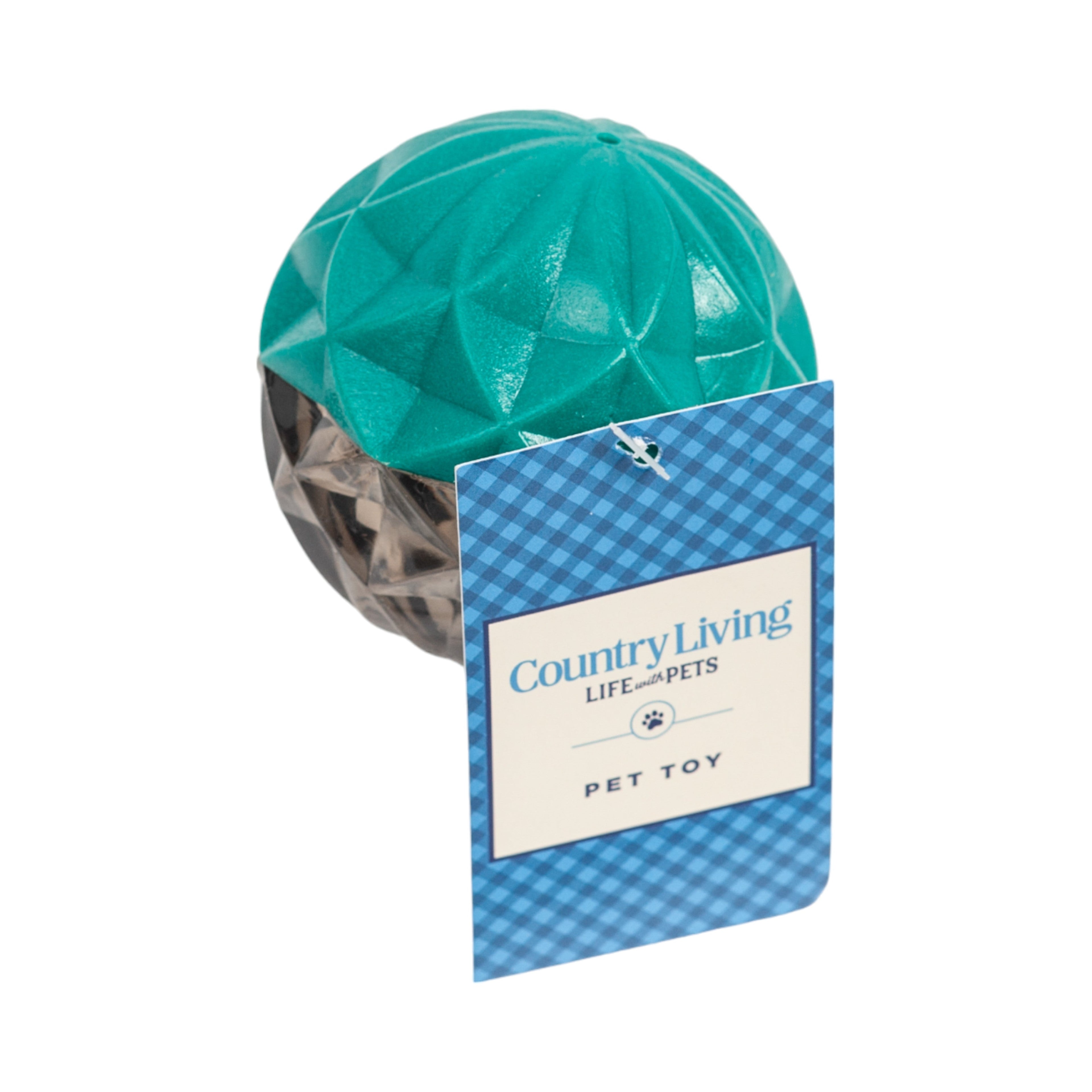 Country Living Geometric Textured Ball Dog Chew Toy, Interactive Rubber Toy for Mental Stimulation – Small - Elite Pet Collective