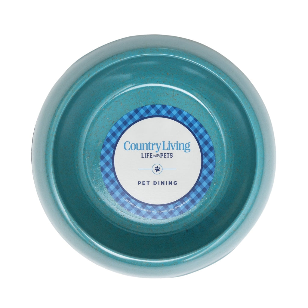 Country Living Set of 2 Natural Fiber Dog Bowls – Teal Blue - Elite Pet Collective