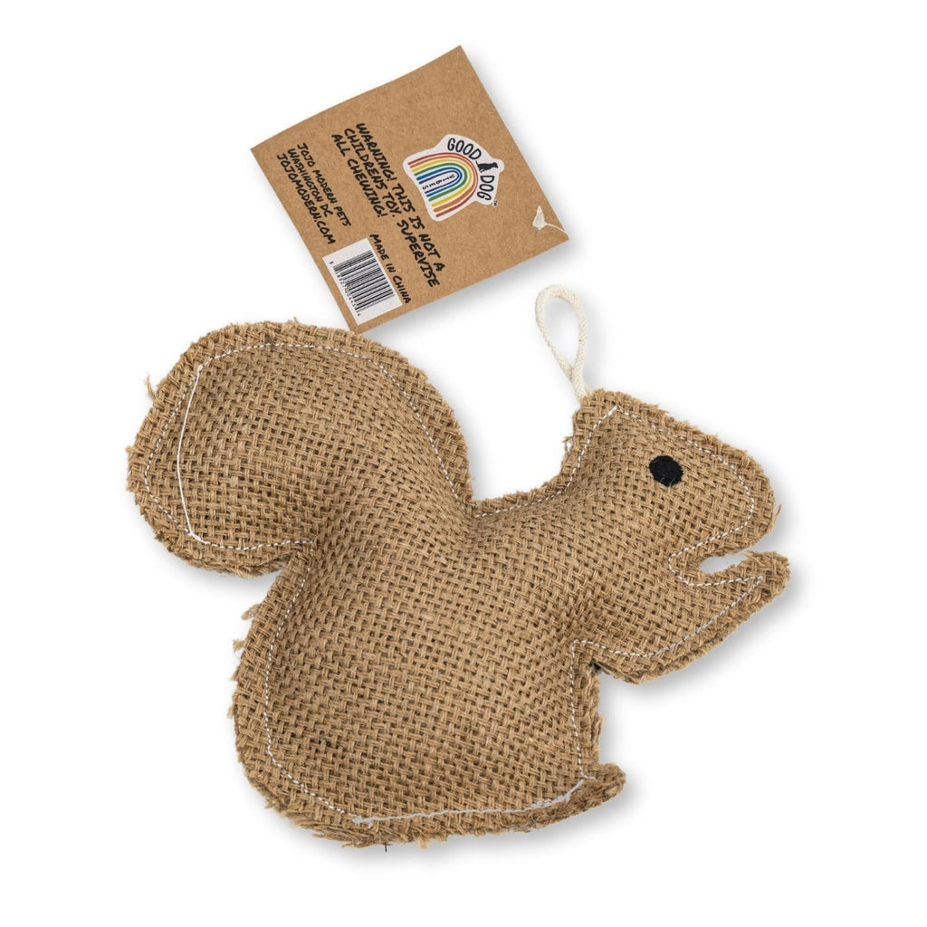 Rustic Jute Squirrel Dog Chew Toy – Non-Toxic & Safe, Soft & Gentle - Elite Pet Collective