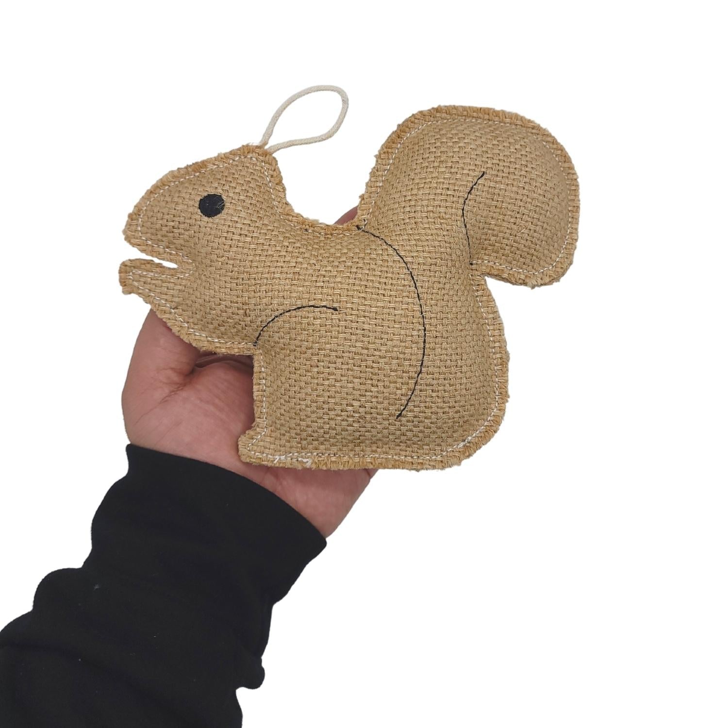 Rustic Jute Squirrel Dog Chew Toy – Non-Toxic & Safe, Soft & Gentle - Elite Pet Collective