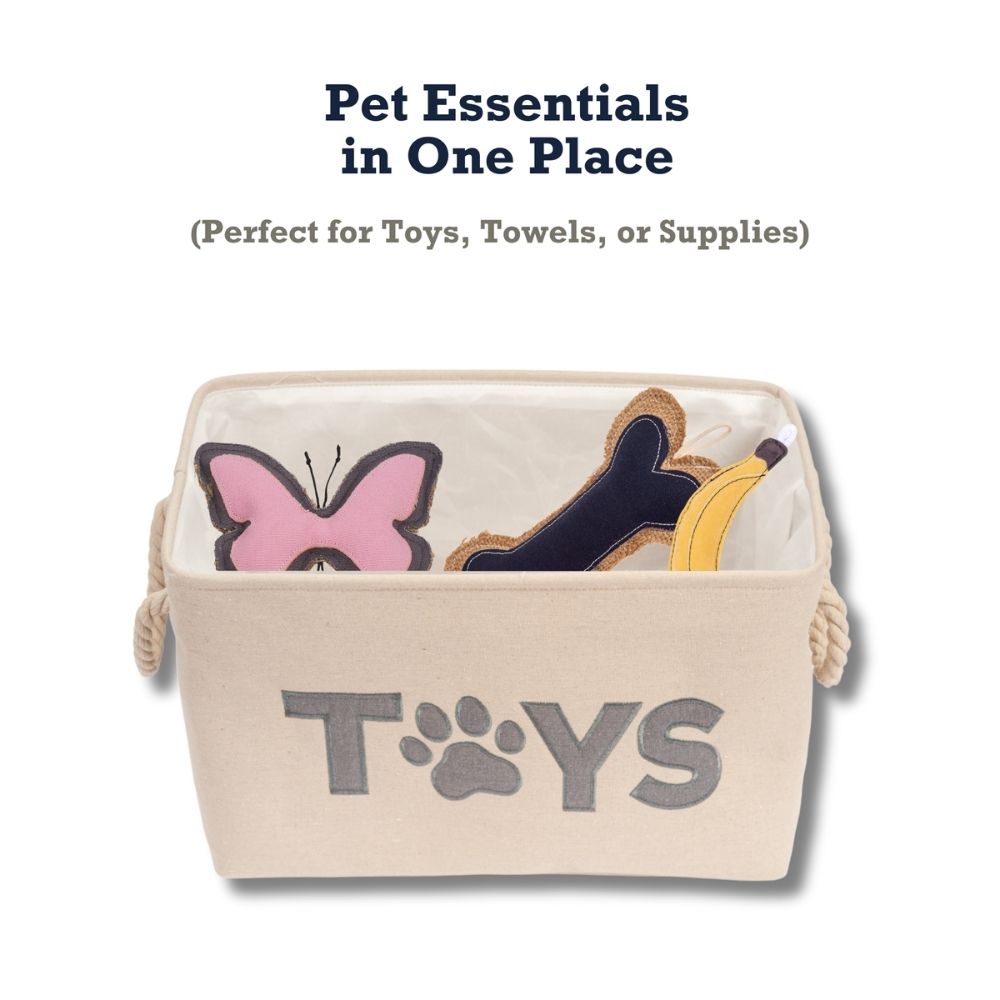 Country Living Foldable Fabric Dog Toy Storage Bin - Convenient Organizer for Pet Accessories - Elite Pet Collective