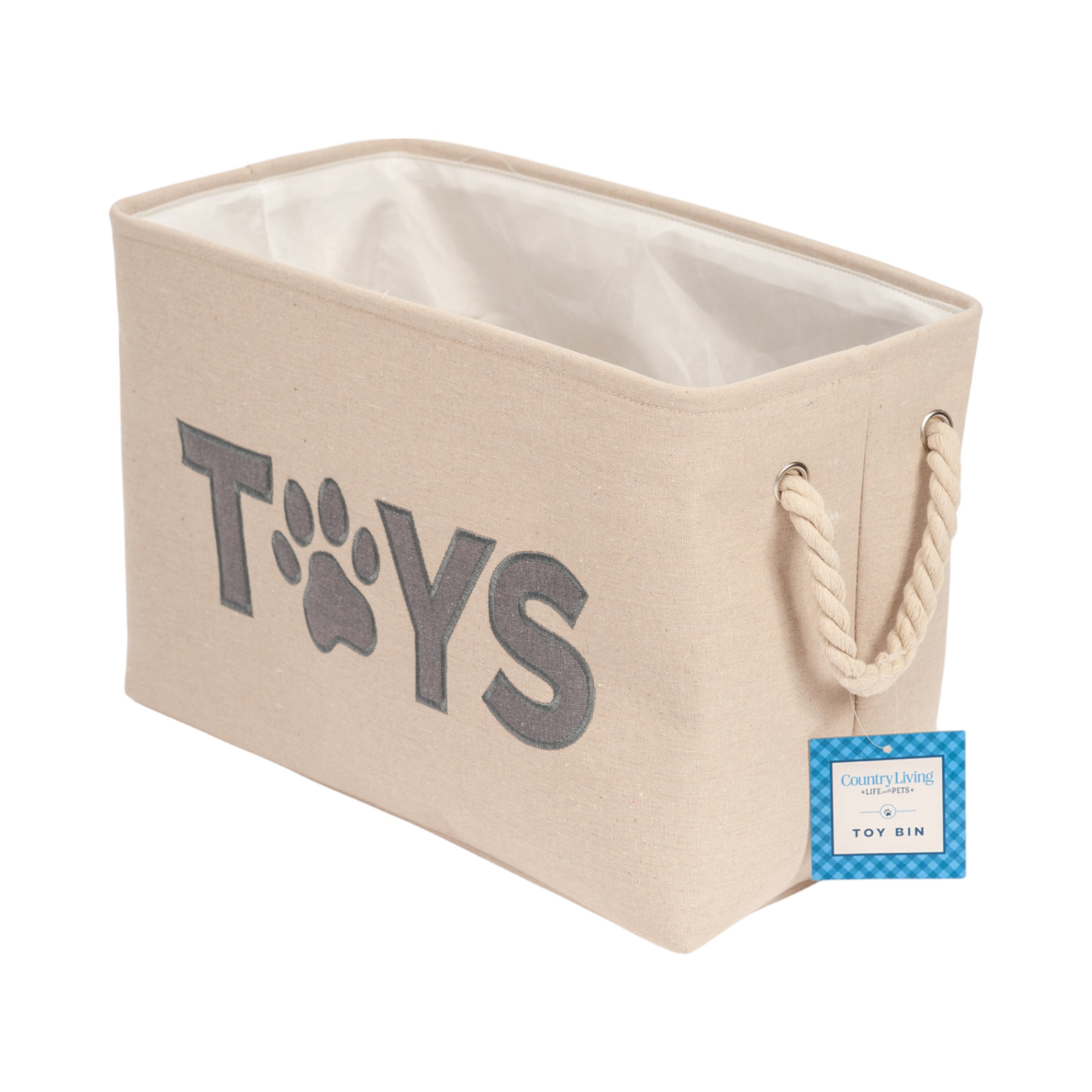 Country Living Foldable Fabric Dog Toy Storage Bin - Convenient Organizer for Pet Accessories - Elite Pet Collective