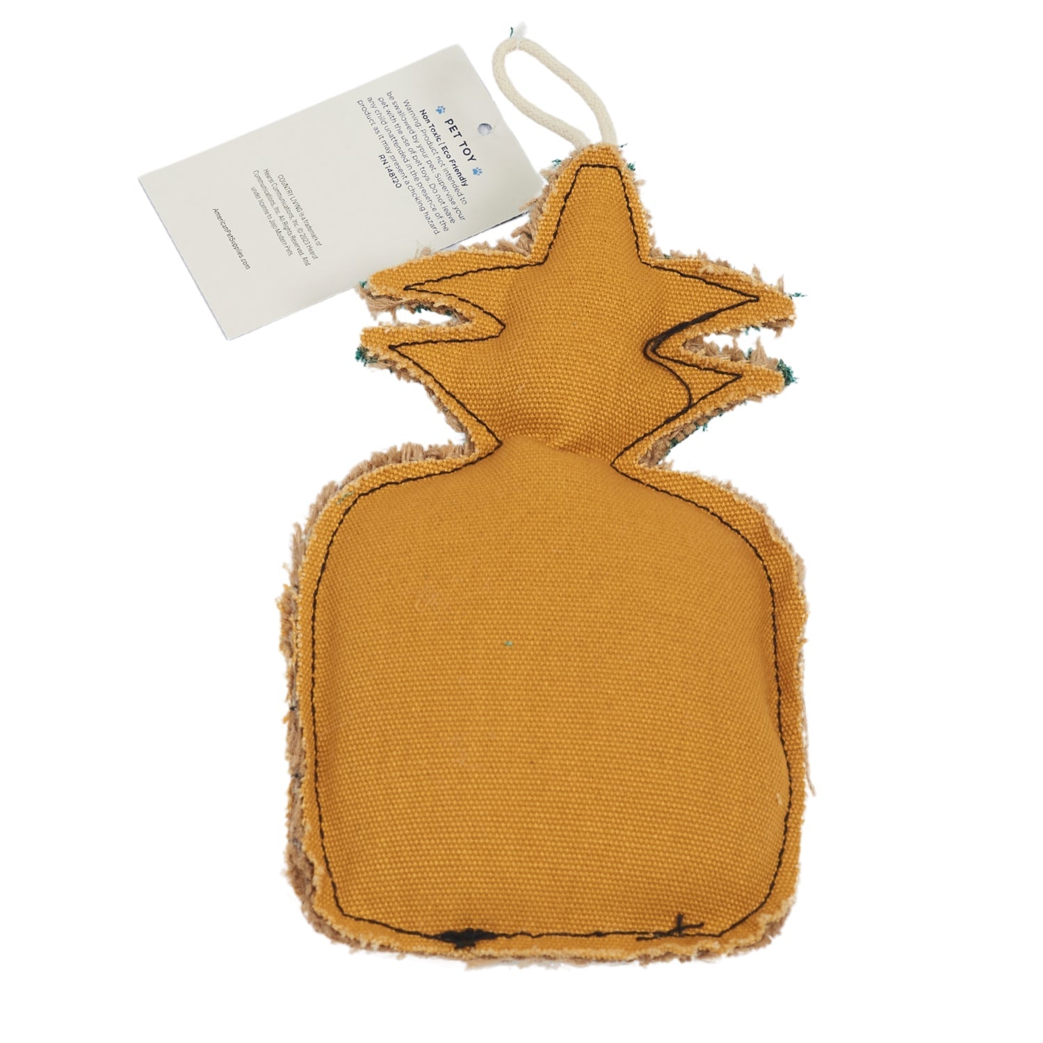Country Living Canvas & Jute Pineapple-Shaped Dog Chew Toy – Durable, Safe and Non-Toxic - Elite Pet Collective