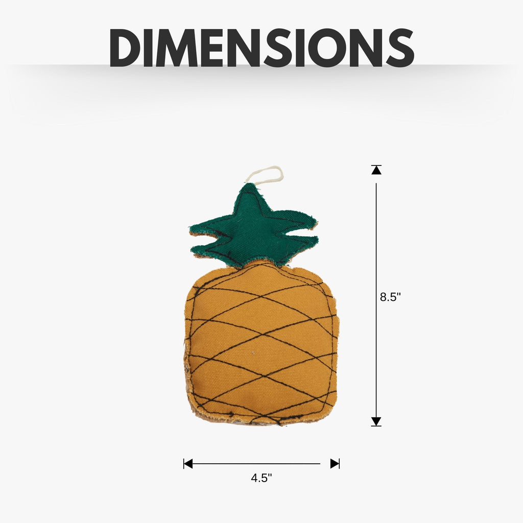 Country Living Canvas & Jute Pineapple-Shaped Dog Chew Toy – Durable, Safe and Non-Toxic - Elite Pet Collective