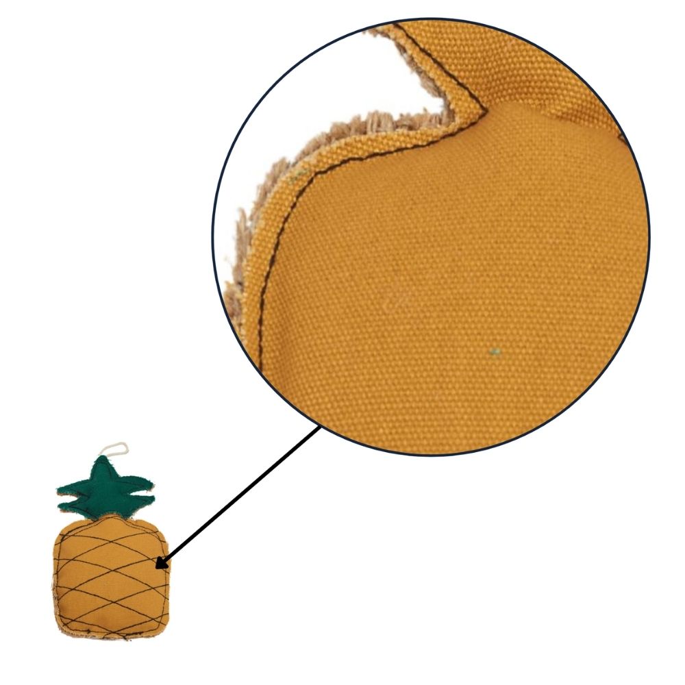 Country Living Canvas & Jute Pineapple-Shaped Dog Chew Toy – Durable, Safe and Non-Toxic - Elite Pet Collective