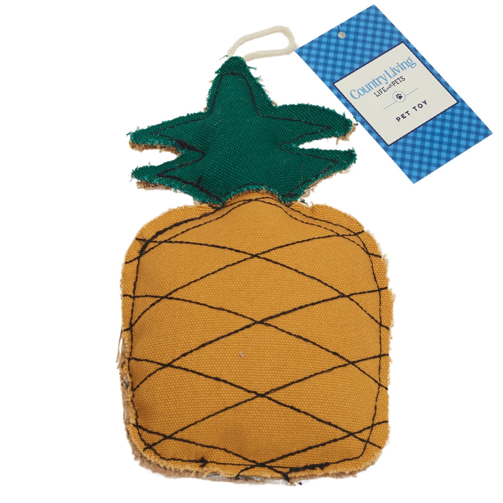 Country Living Canvas & Jute Pineapple-Shaped Dog Chew Toy – Durable, Safe and Non-Toxic - Elite Pet Collective