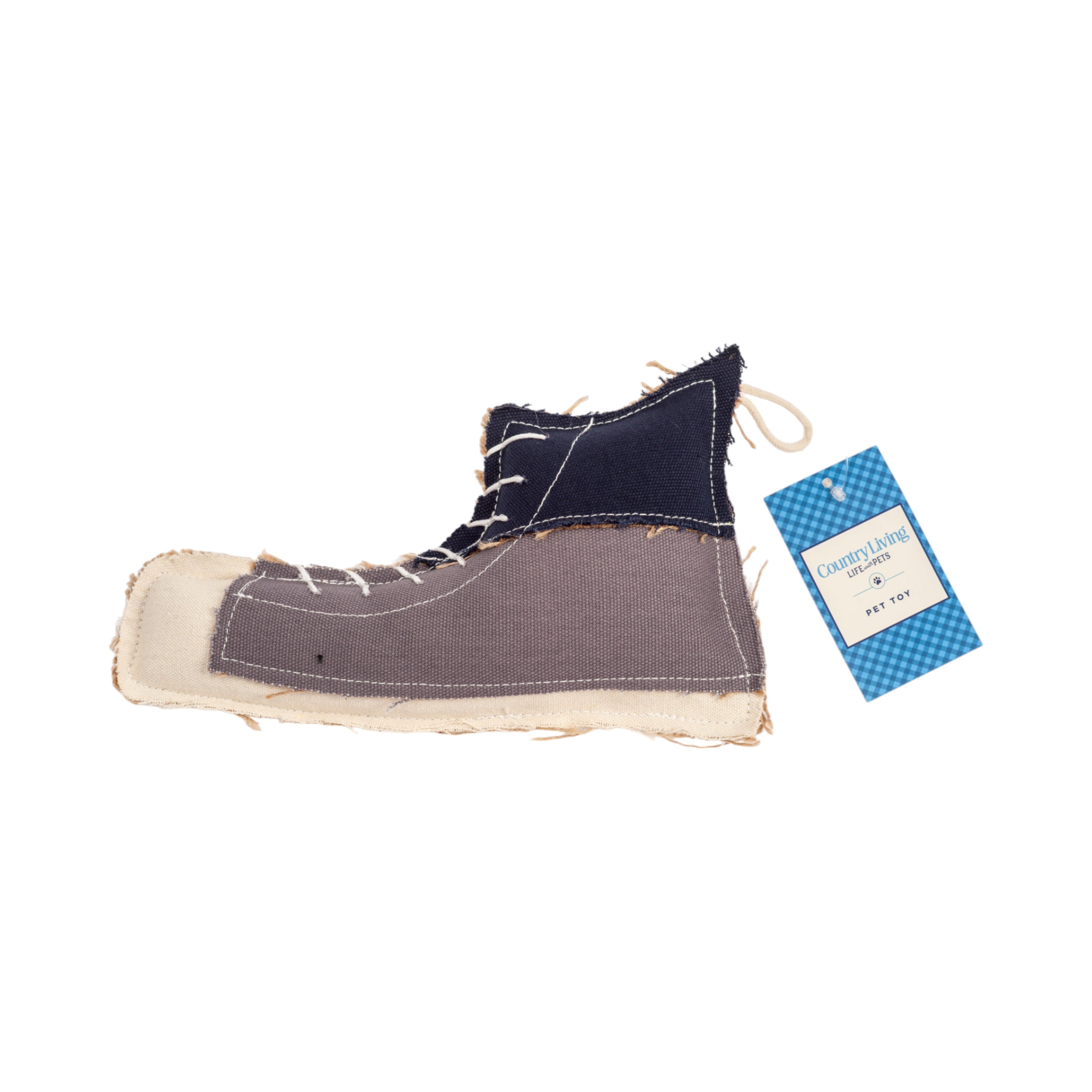 Country Living Canvas & Jute Shoe-Shaped Dog Chew Toy – Durable, Safe and Non-Toxic - Elite Pet Collective