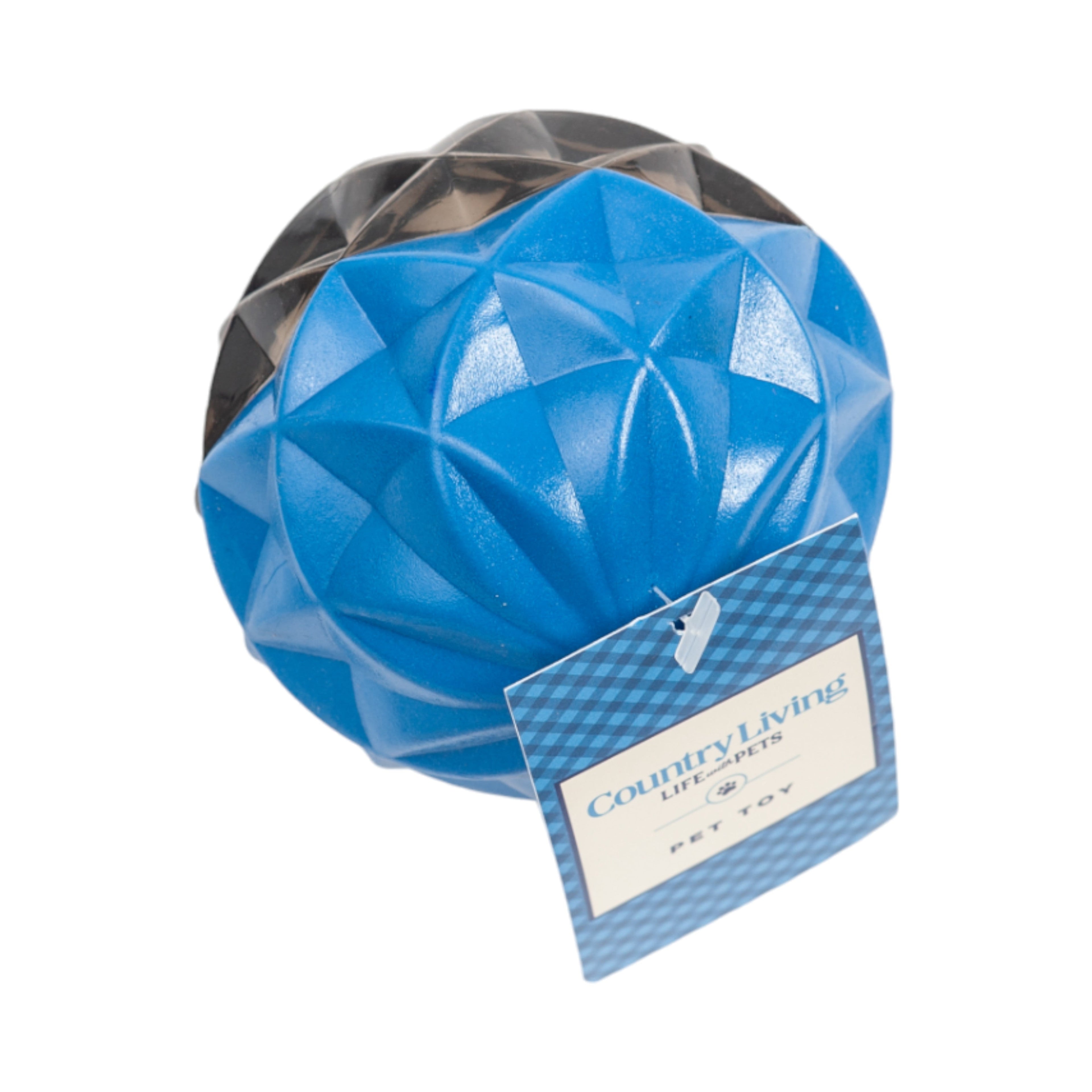 Country Living Geometric Textured Ball Dog Chew Toy, Interactive Rubber Toy for Mental Stimulation – Large - Elite Pet Collective