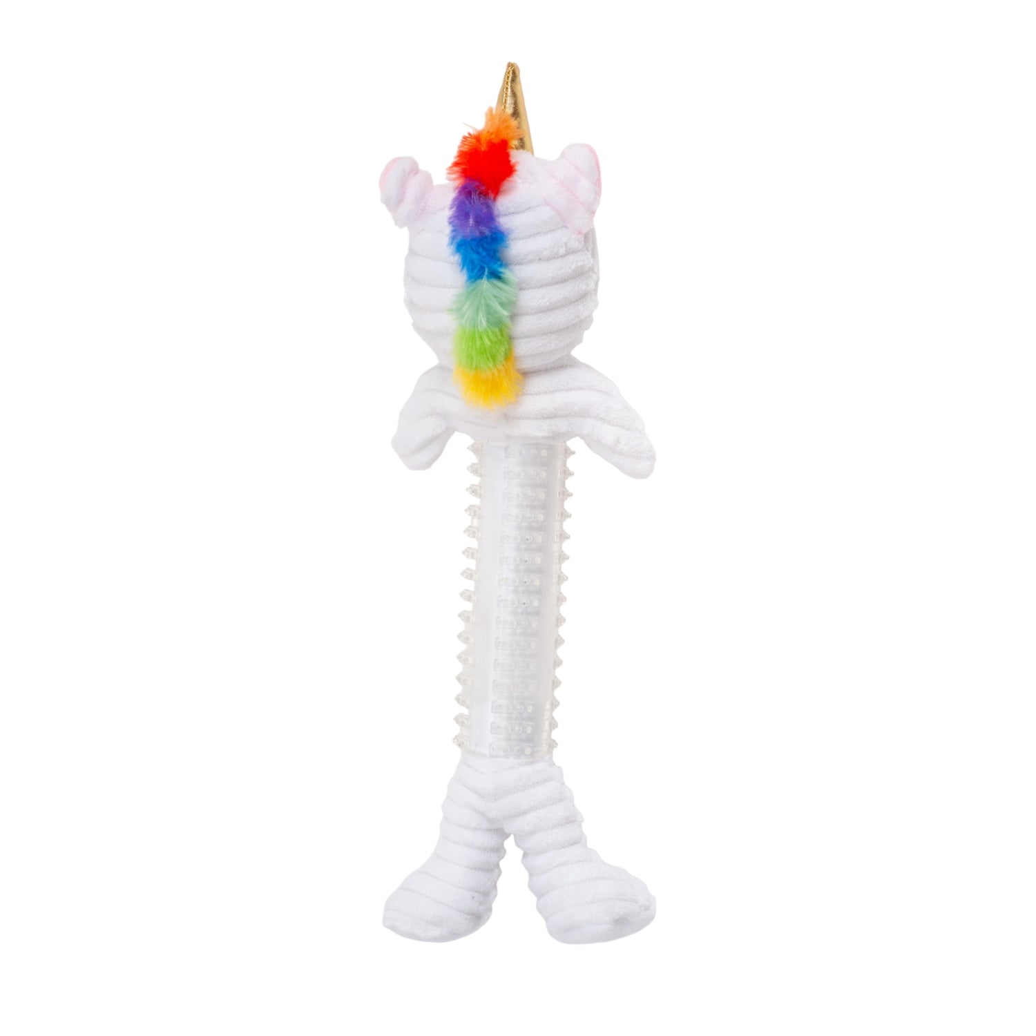 Country Living Thermoplastic Rubber Skinny Unicorn Corduroy Plush Dog Toy – with Squeaker & Crinkle Paper - Elite Pet Collective