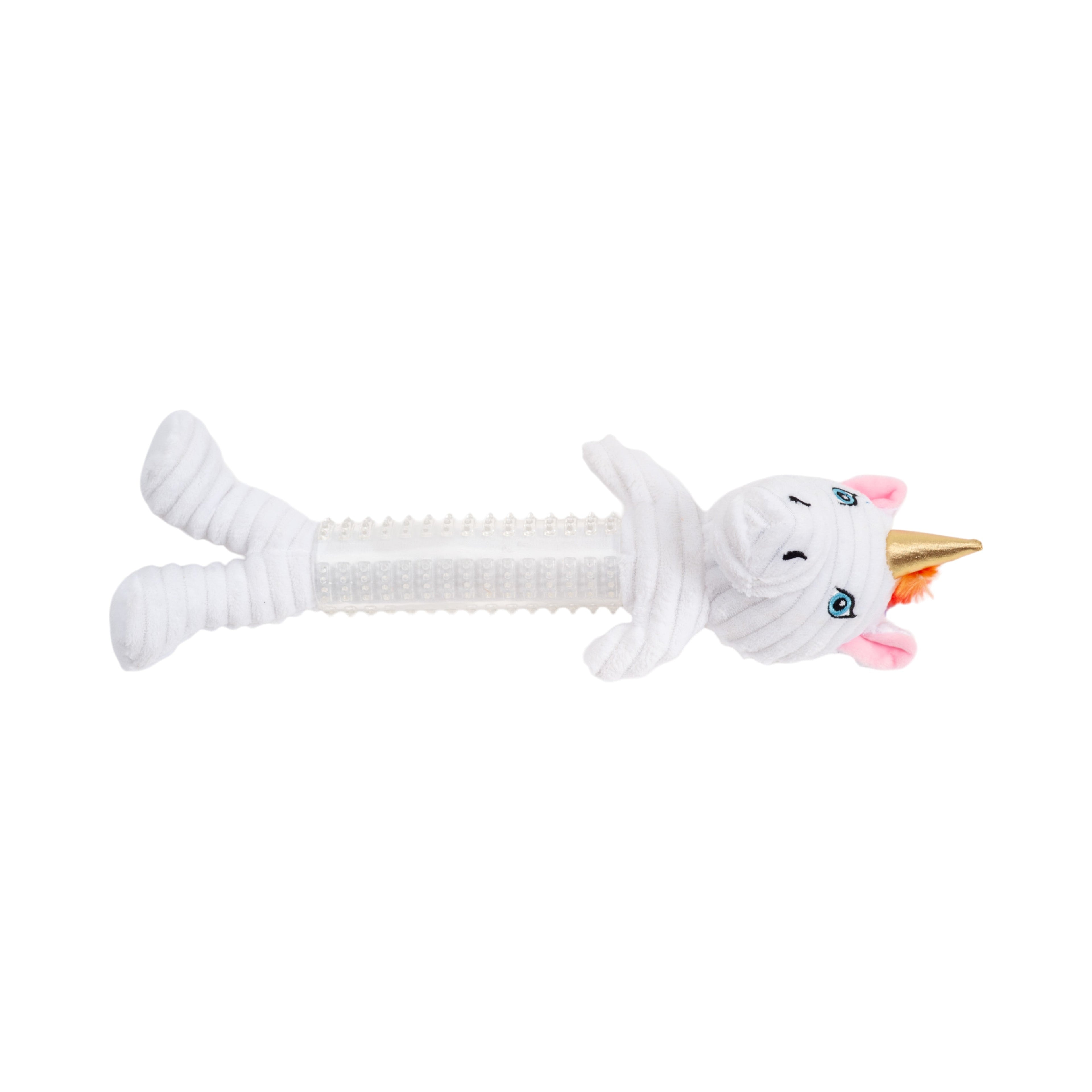 Country Living Thermoplastic Rubber Skinny Unicorn Corduroy Plush Dog Toy – with Squeaker & Crinkle Paper - Elite Pet Collective