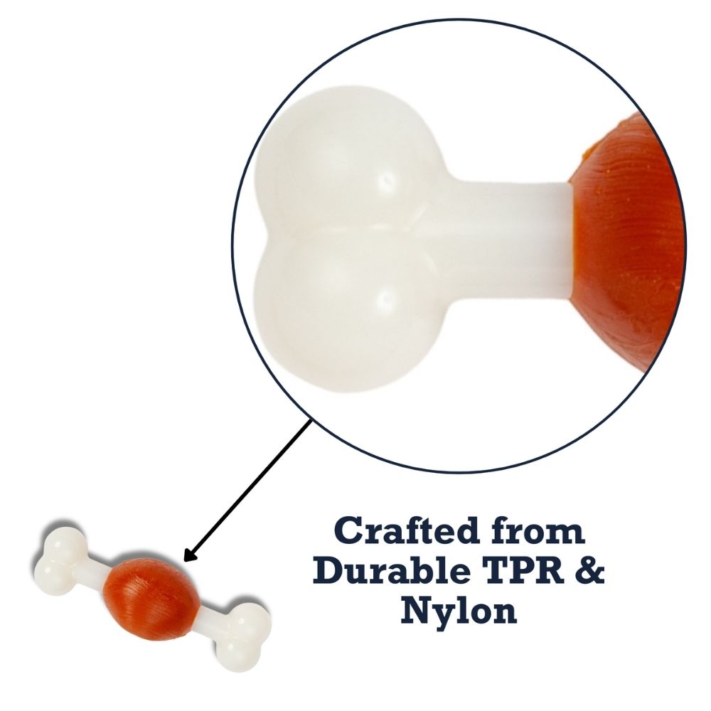 Country Living TPR & Nylon Bone Dog Chew Toy - Beef-Flavored, Ideal for Small Dogs - Elite Pet Collective