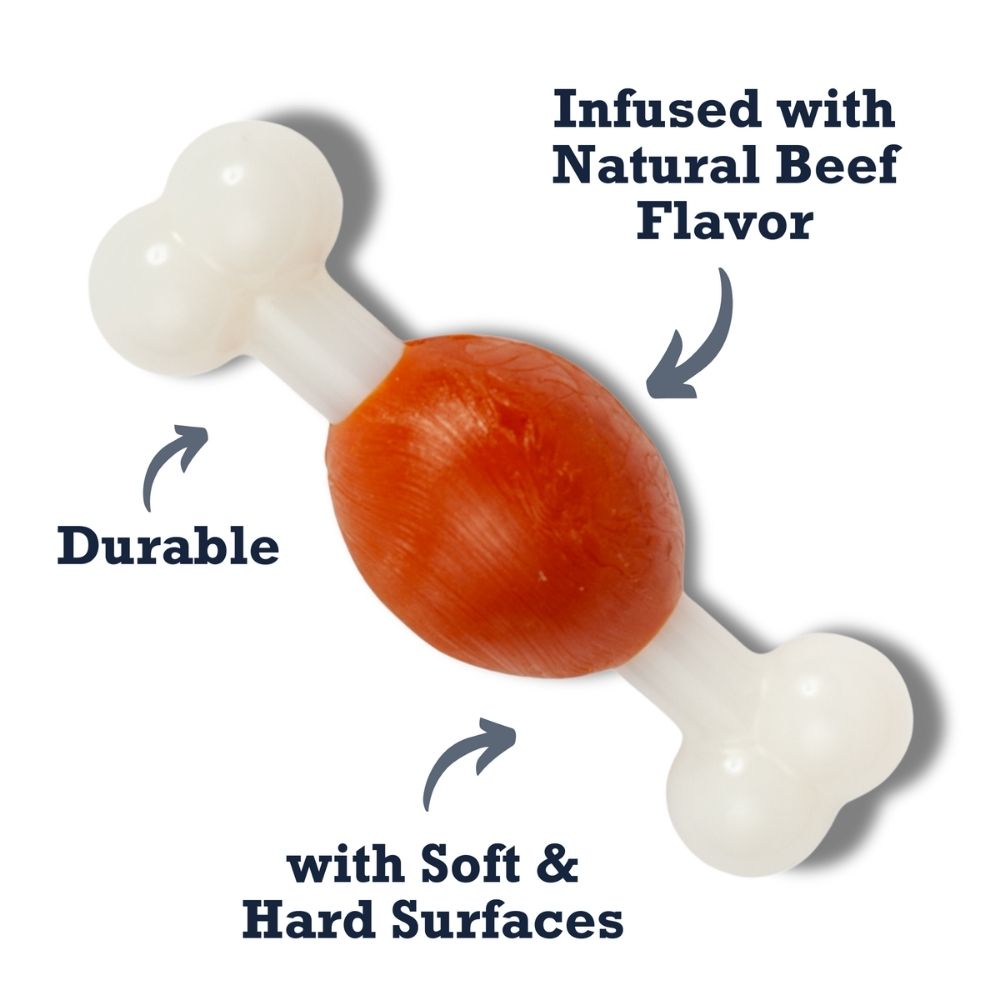 Country Living TPR & Nylon Bone Dog Chew Toy - Beef-Flavored, Ideal for Small Dogs - Elite Pet Collective