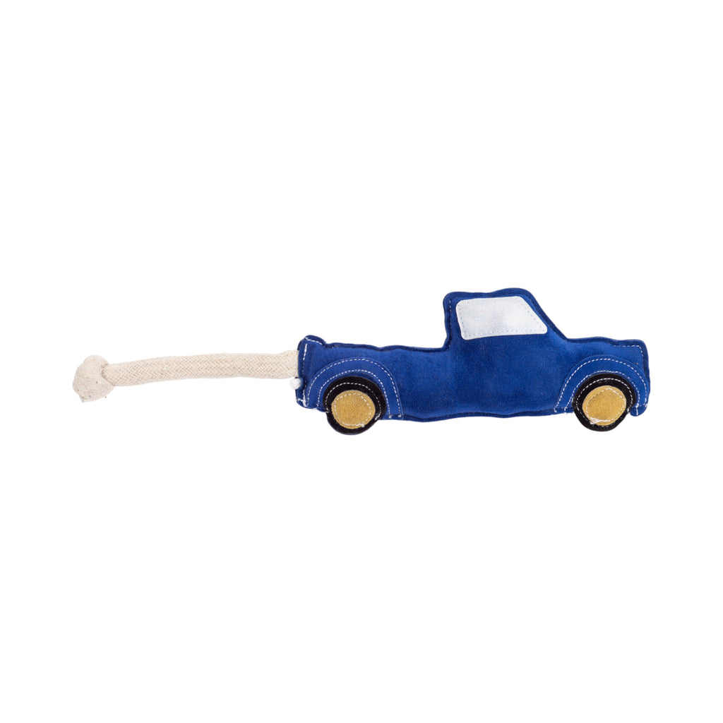 Country Living Faux Leather Blue Pickup Truck Dog Chew Toy, Durable, Safe and Non-Toxic - Elite Pet Collective