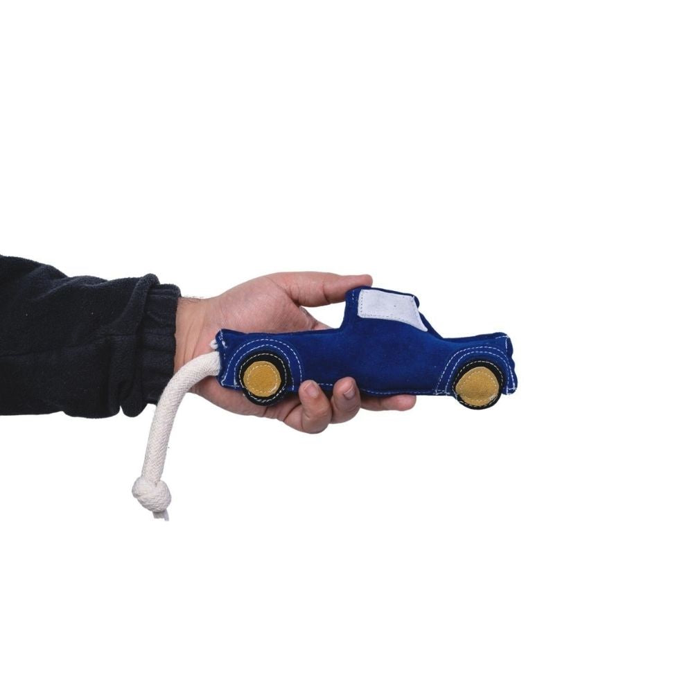 Country Living Faux Leather Blue Pickup Truck Dog Chew Toy, Durable, Safe and Non-Toxic - Elite Pet Collective