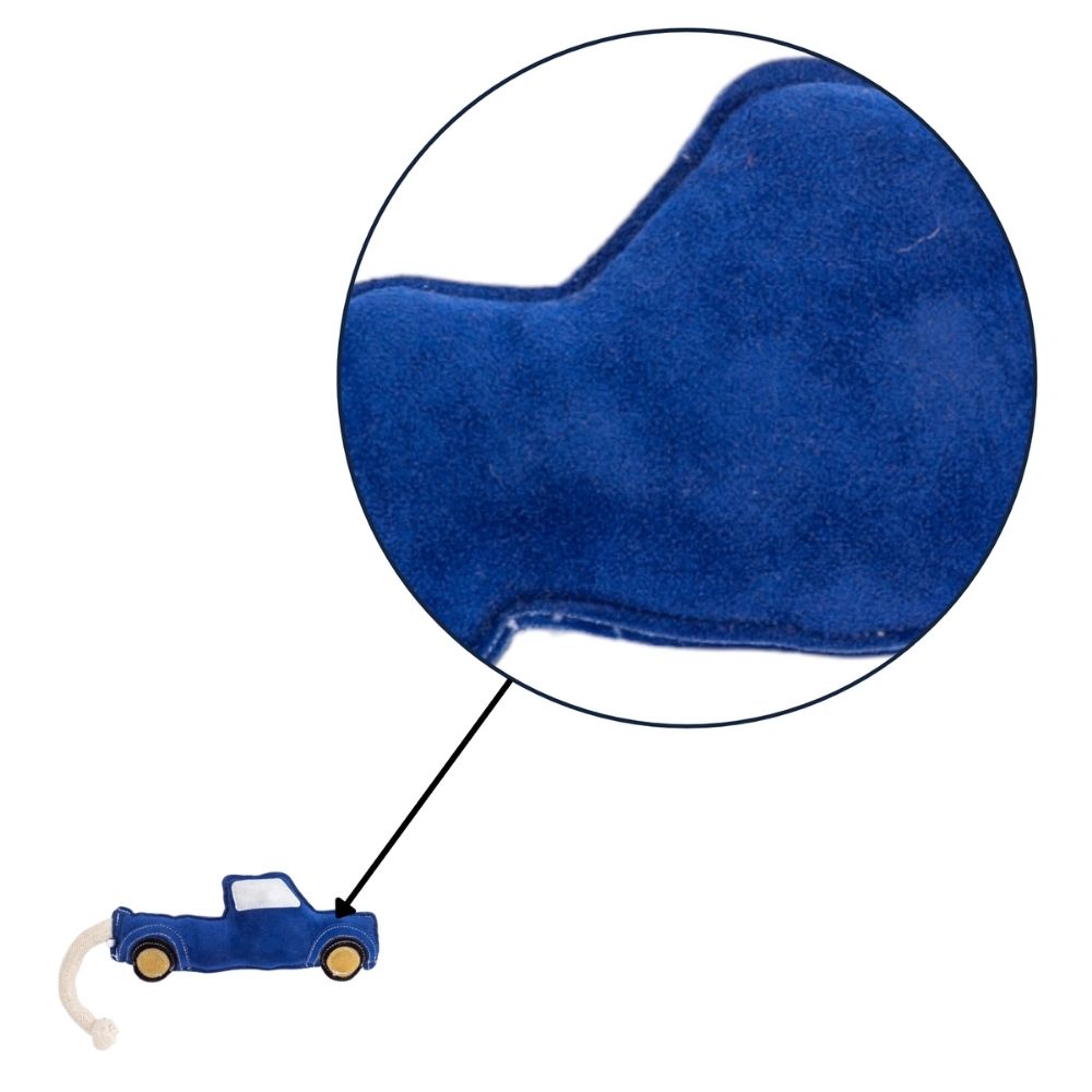 Country Living Faux Leather Blue Pickup Truck Dog Chew Toy, Durable, Safe and Non-Toxic - Elite Pet Collective
