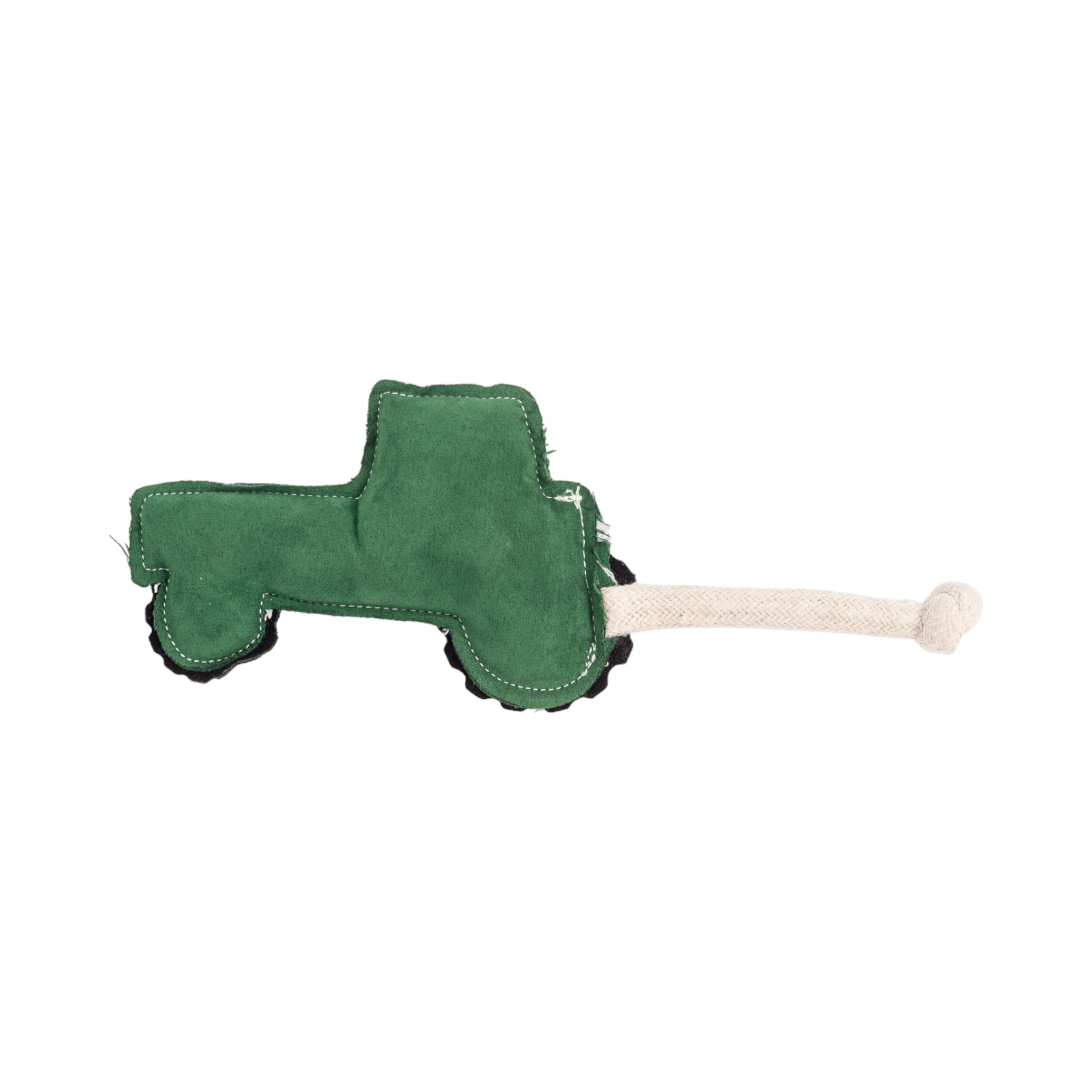 Country Living Faux Leather Green Tractor Dog Chew Toy, Durable, Safe and Non-Toxic - Elite Pet Collective