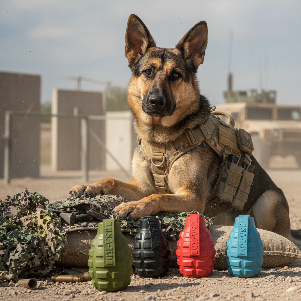 USA-K9 Grenade Shaped eDispenser Durable Dog Chew Toy & Treat Dispenser - Magnum Black - Elite Pet Collective