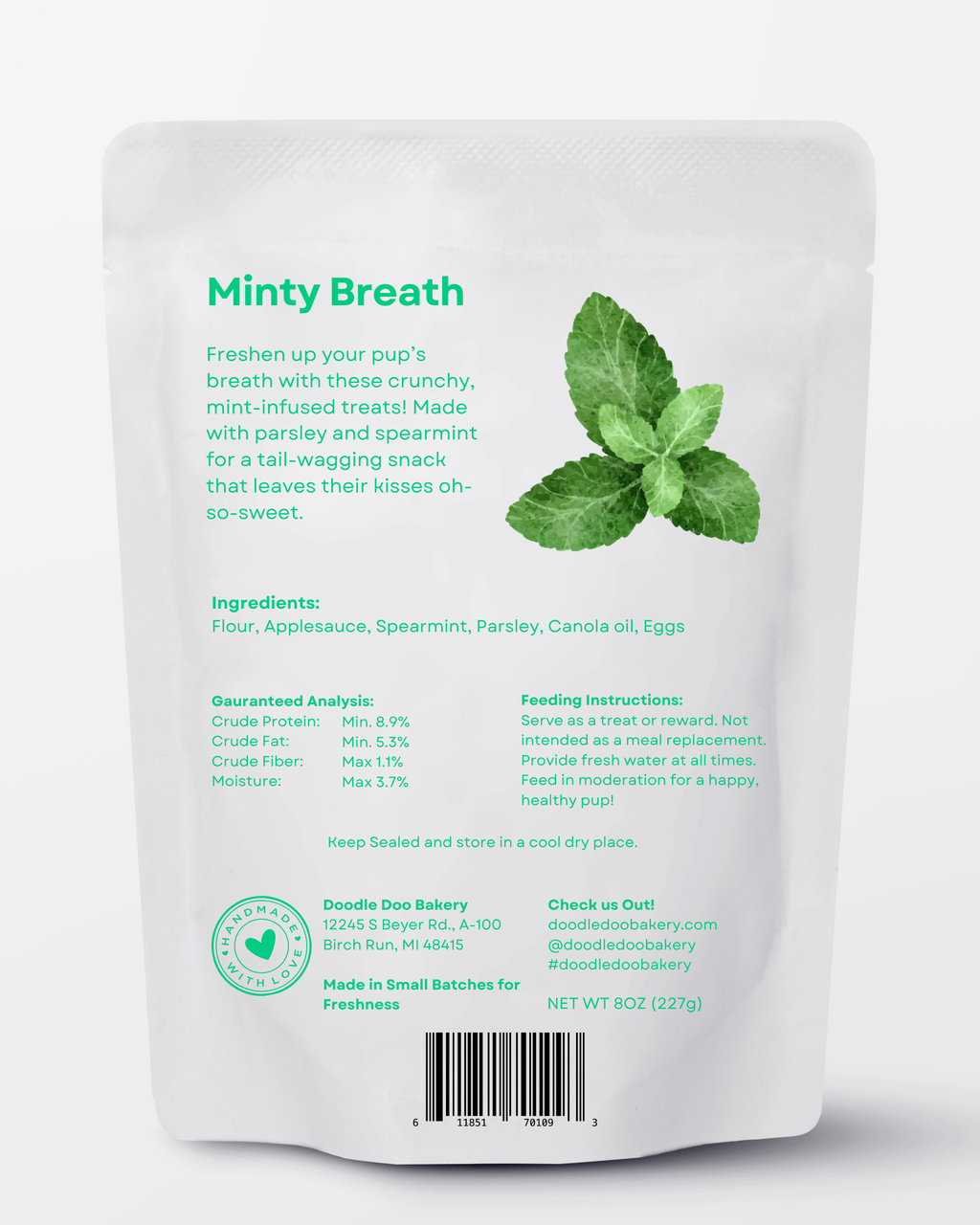 🍃Homemade Dog Treats - Minty Breath Blend Dog Snacks 1/2lb. - Elite Pet Collective