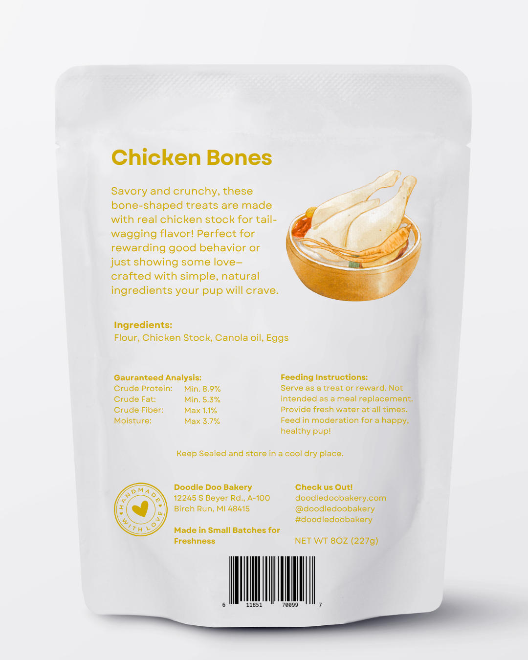 🍗Homemade Dog Treats - Chicken Treat 1/2lb - Elite Pet Collective