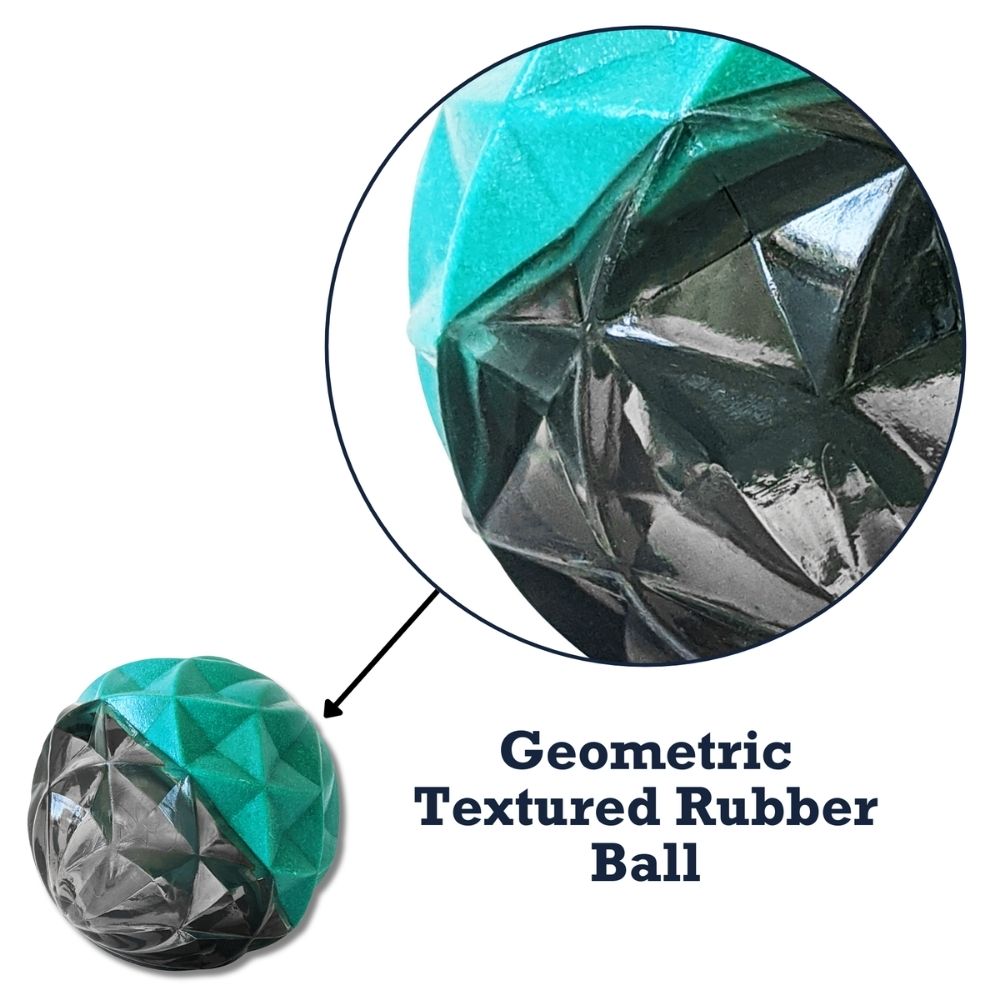 Country Living Geometric Textured Ball Dog Chew Toy, Interactive Rubber Toy for Mental Stimulation – Small - Elite Pet Collective