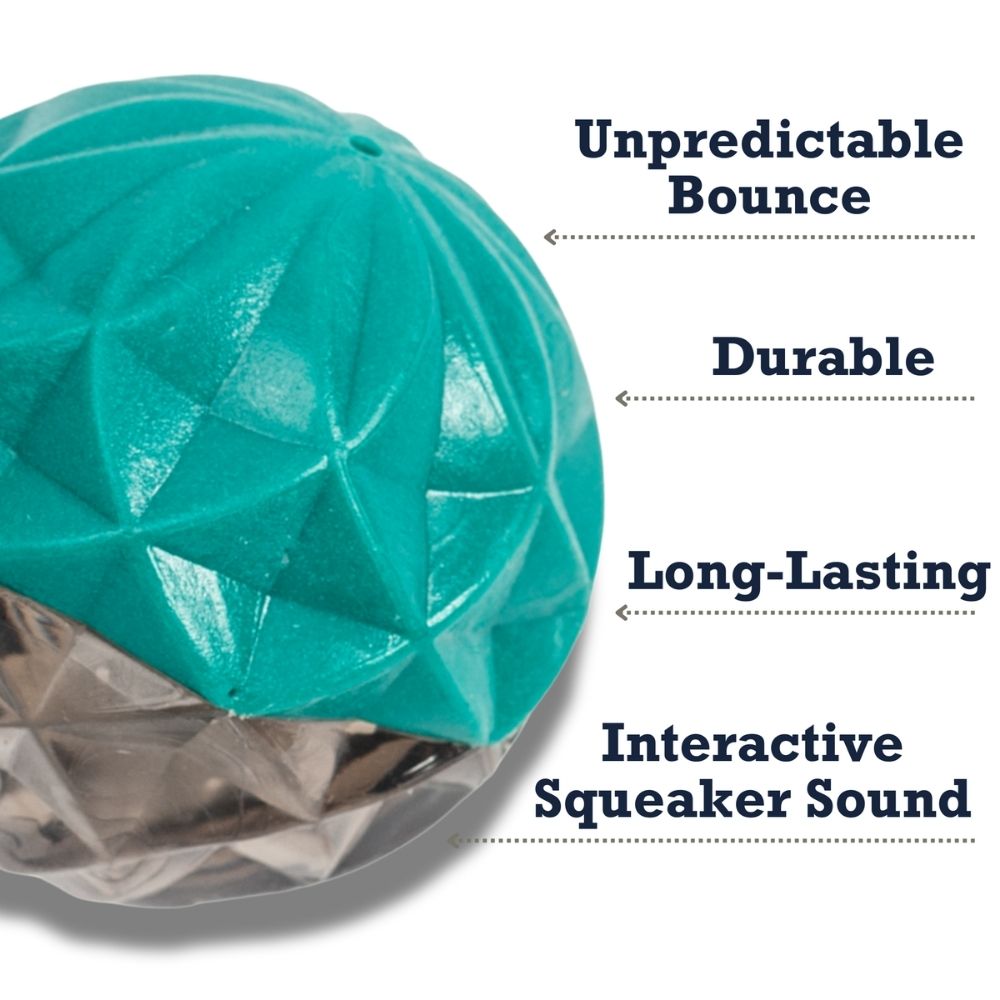 Country Living Geometric Textured Ball Dog Chew Toy, Interactive Rubber Toy for Mental Stimulation – Small - Elite Pet Collective