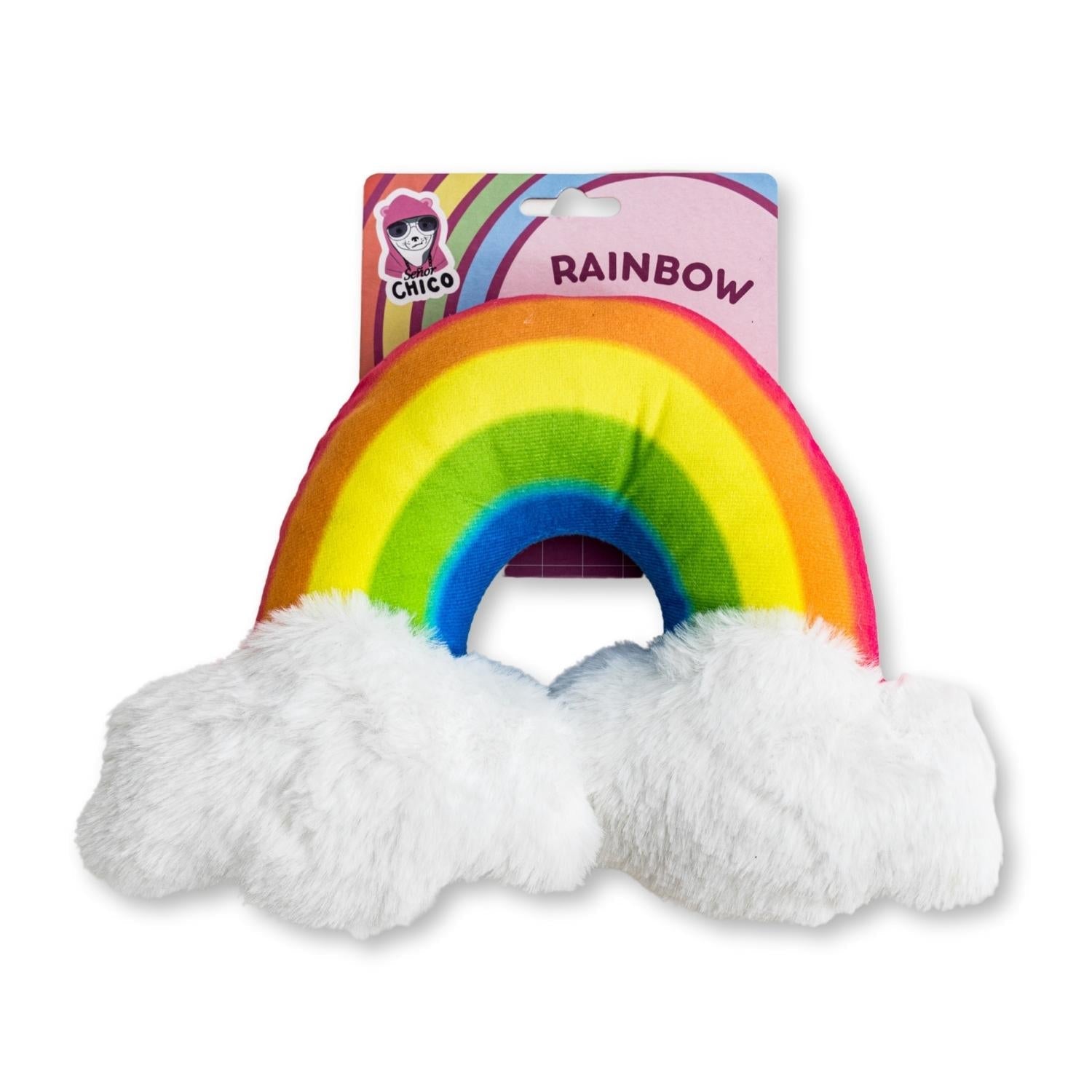 Enchanted Rainbow Magical with Squeaker & Crinkle Paper Plush Dog Toy - Elite Pet Collective