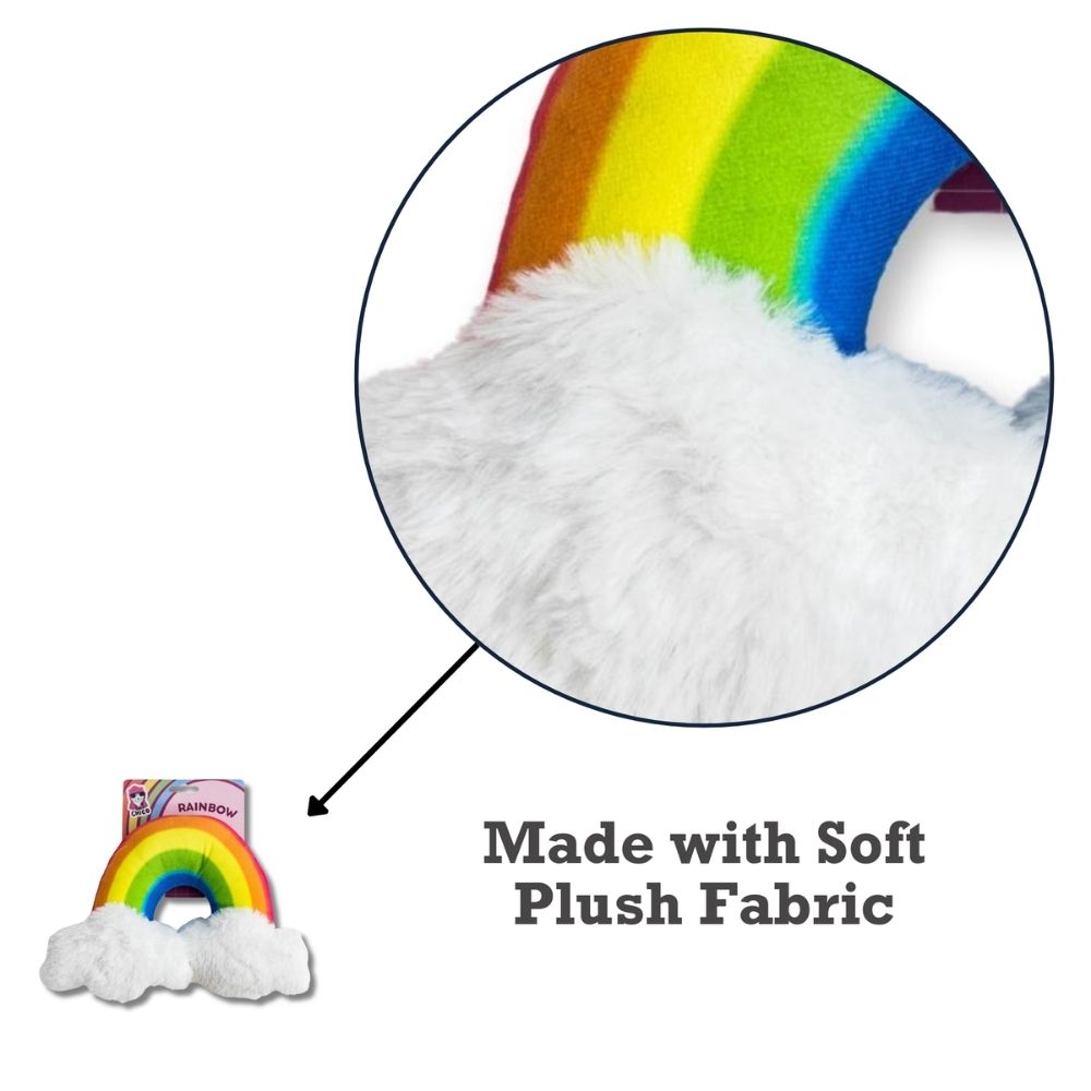 Enchanted Rainbow Magical with Squeaker & Crinkle Paper Plush Dog Toy - Elite Pet Collective