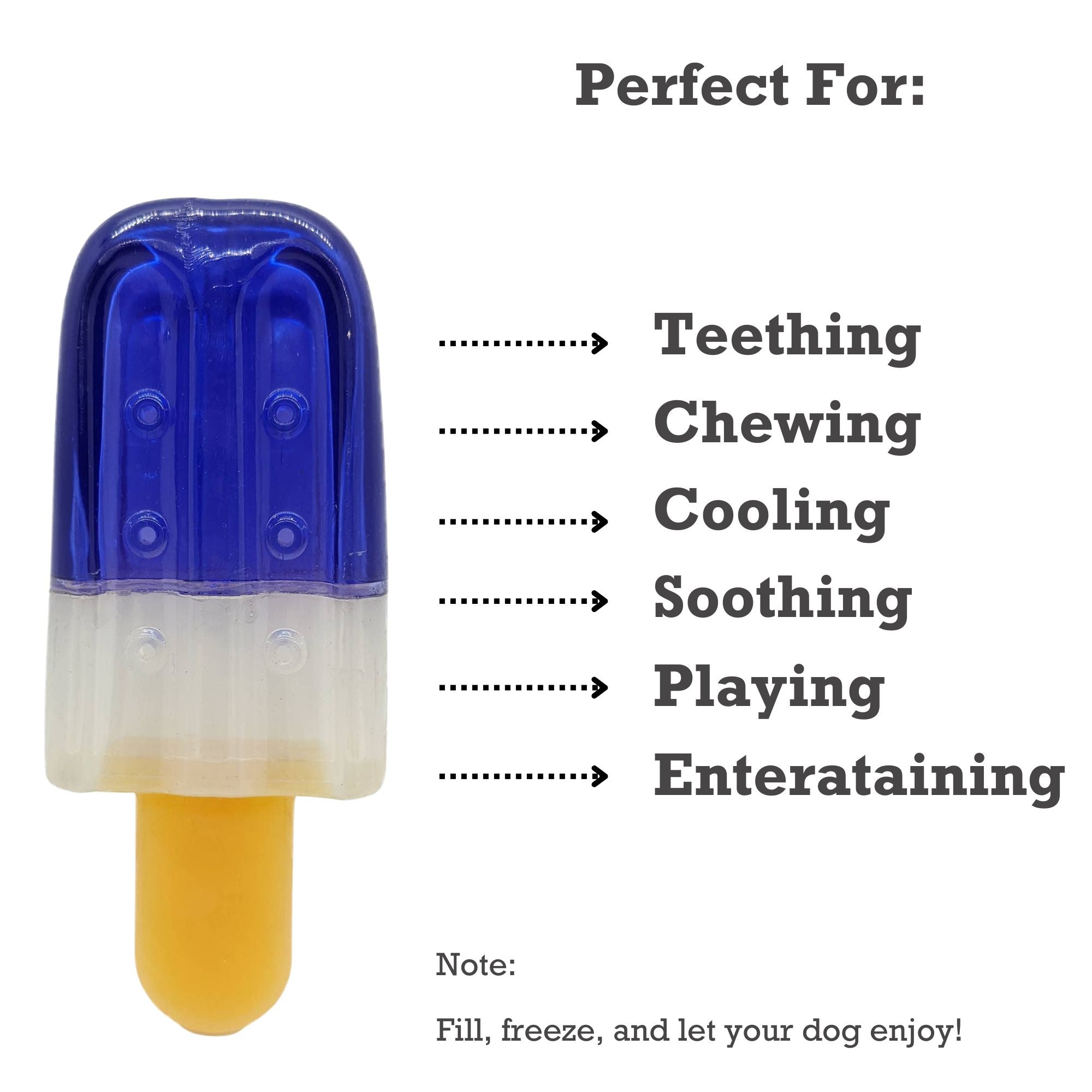Popsicle-Shaped Freezable Dog Toy – 100% Natural Rubber Chew Toy - Elite Pet Collective