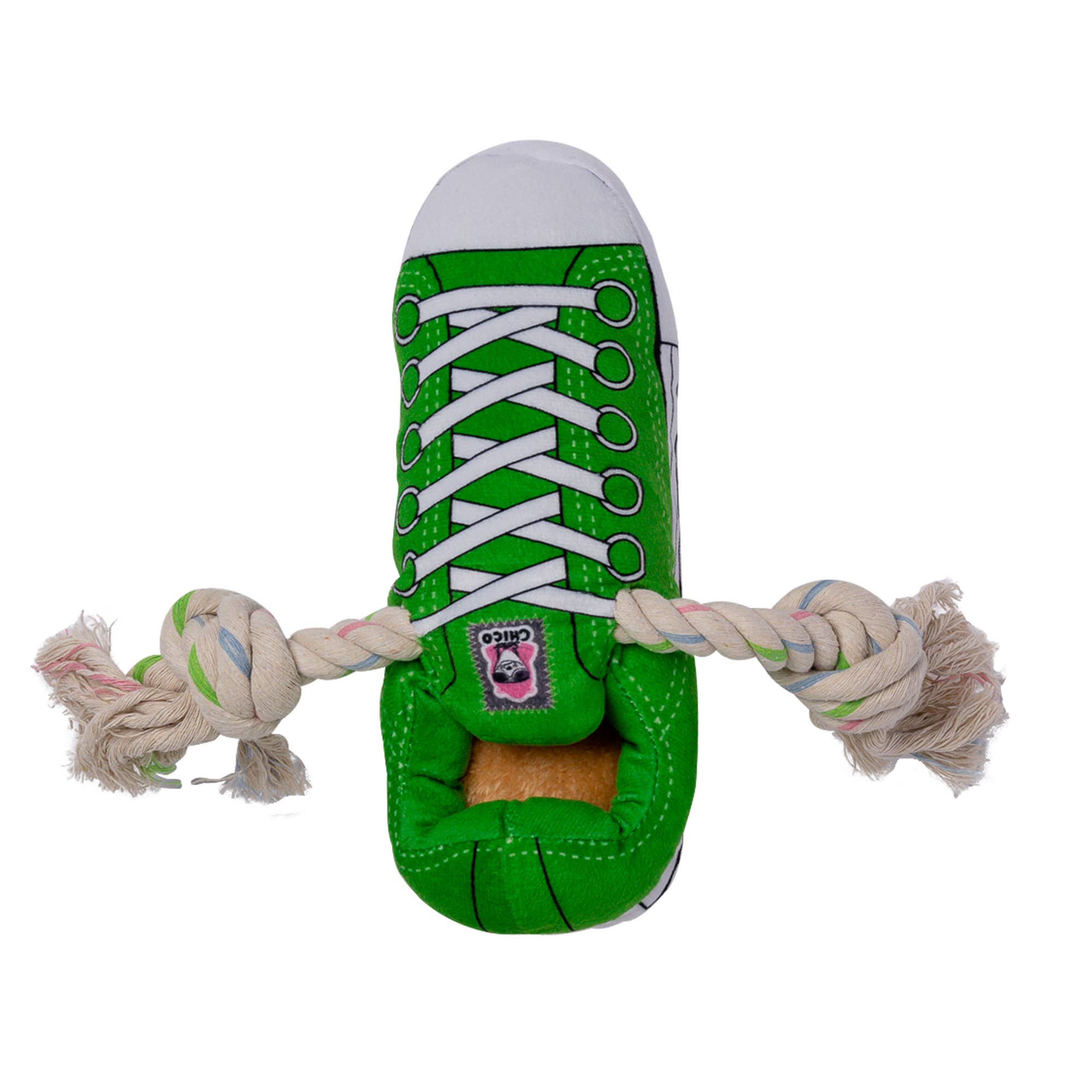 Squeaky Comfort Plush Sneaker Dog Toy – with Treat Compartment, Safe & Durable – Green - Elite Pet Collective