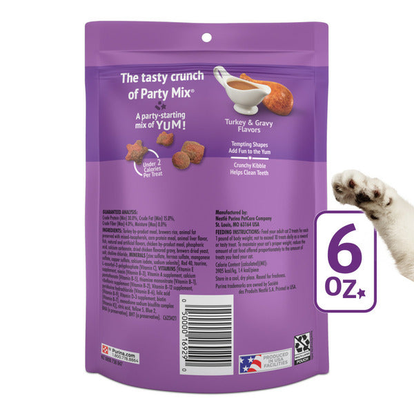 Purina Friskies Cat Treats, Party Mix Gravy-licious Crunch Turkey and Gravy Flavors - Elite Pet Collective