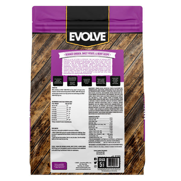 EVOLVE Grain Free Senior Dog Food, Chicken, Sweet Potato and Berries - Elite Pet Collective