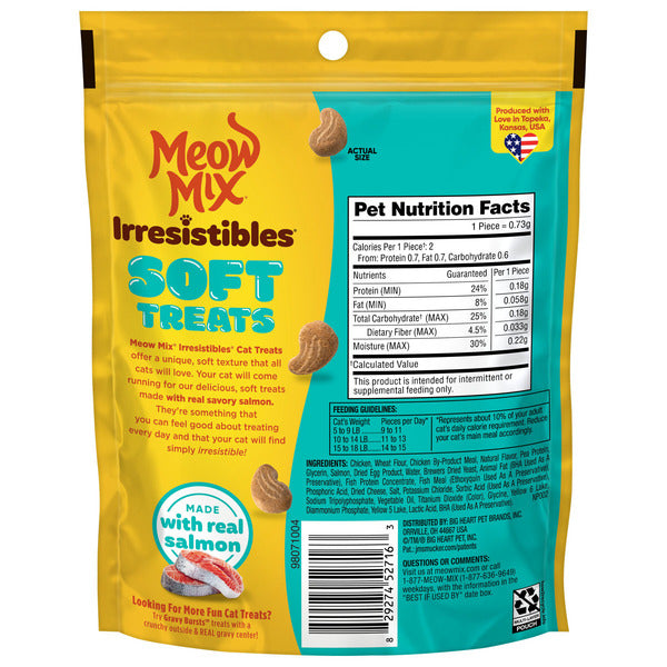 Meow Mix Irresistibles Cat Treats, Soft With Salmon, 3-Ounce - Elite Pet Collective