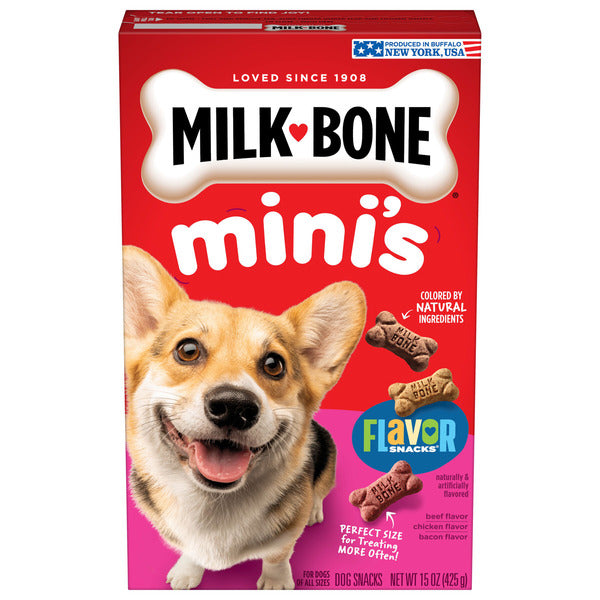 Milk-Bone Flavor Snacks Mini Dog Biscuits, Flavored Crunchy Dog Treats - Elite Pet Collective