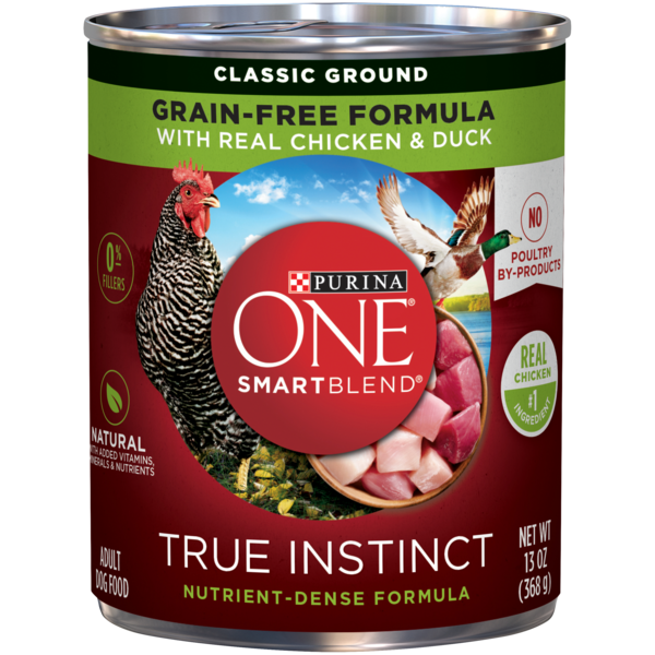 Purina ONE Grain Free, Natural Pate Wet Dog Food, SmartBlend True Instinct With Real Chicken & Duck - Elite Pet Collective