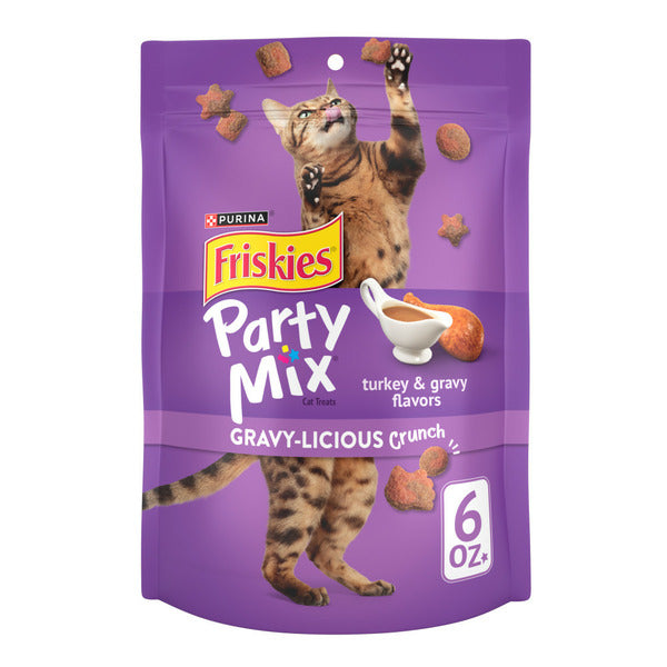 Purina Friskies Cat Treats, Party Mix Gravy-licious Crunch Turkey and Gravy Flavors - Elite Pet Collective