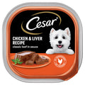 Cesar Loaf in Sauce Adult Wet Dog Food Chicken and Liver Recipe, 3.5 oz. Tray - Elite Pet Collective