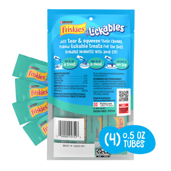 Purina Friskies Purina Friskies lil’ Lickables With Ocean Whitefish Lickable Cat Treats