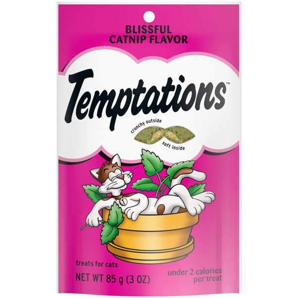 TEMPTATIONS Classic Crunchy and Soft Cat Treats Blissful Catnip Flavor - Elite Pet Collective