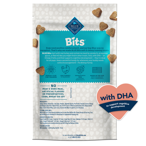 Blue Buffalo BLUE Bits Natural Soft-Moist Training Dog Treats, Turkey Recipe - Elite Pet Collective
