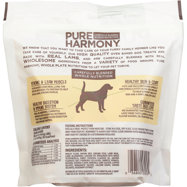 Pure Harmony Dog Treats, Super Premium, Lamb & Blueberry Flavor, Wafers - Elite Pet Collective