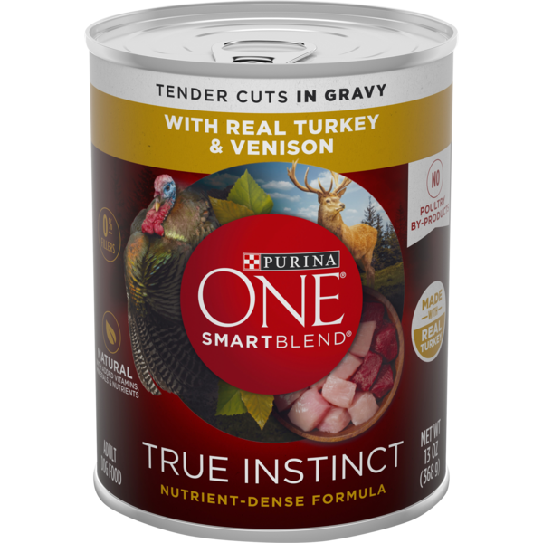 Purina ONE Natural, High Protein Gravy Wet Dog Food, SmartBlend True Instinct Real Turkey & Venison - Elite Pet Collective