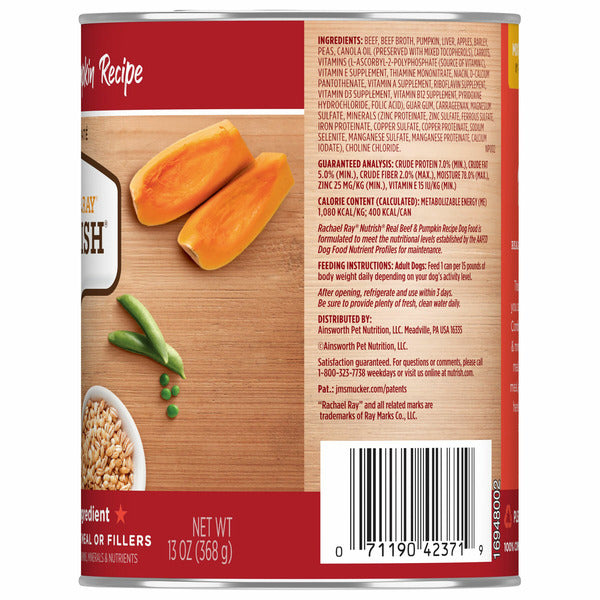 Rachael Ray Nutrish Real Beef & Pumpkin Recipe Premium Paté Wet Dog Food - Elite Pet Collective