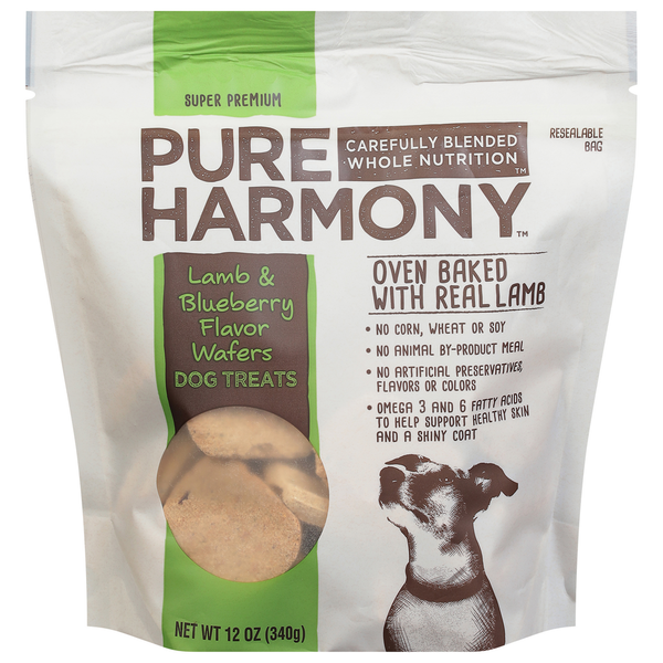 Pure Harmony Dog Treats, Super Premium, Lamb & Blueberry Flavor, Wafers - Elite Pet Collective